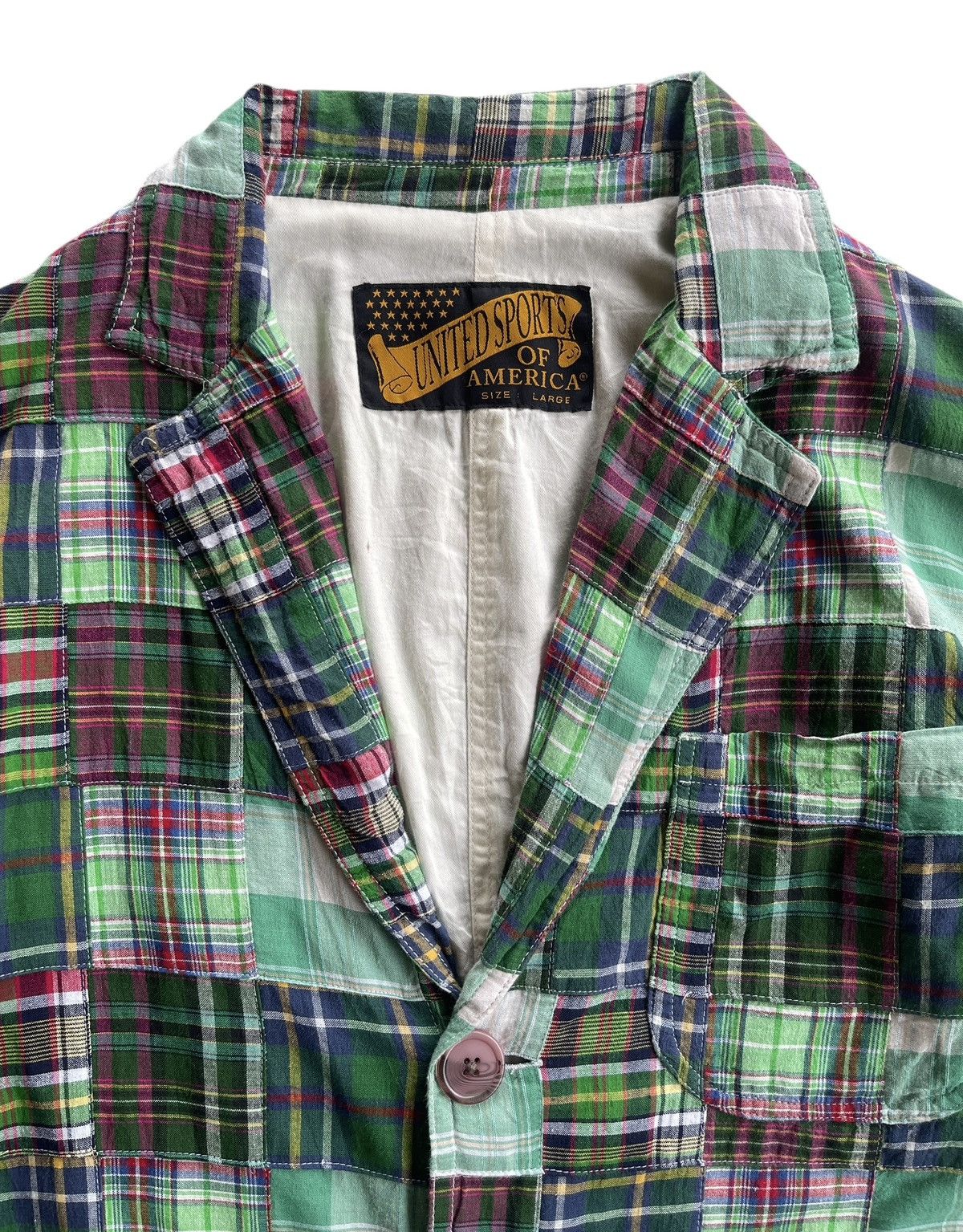 Japanese Brand Multicolor Green Tartan Patchwork Jacket coat Size US M / EU 48-50 / 2 - 5 Thumbnail