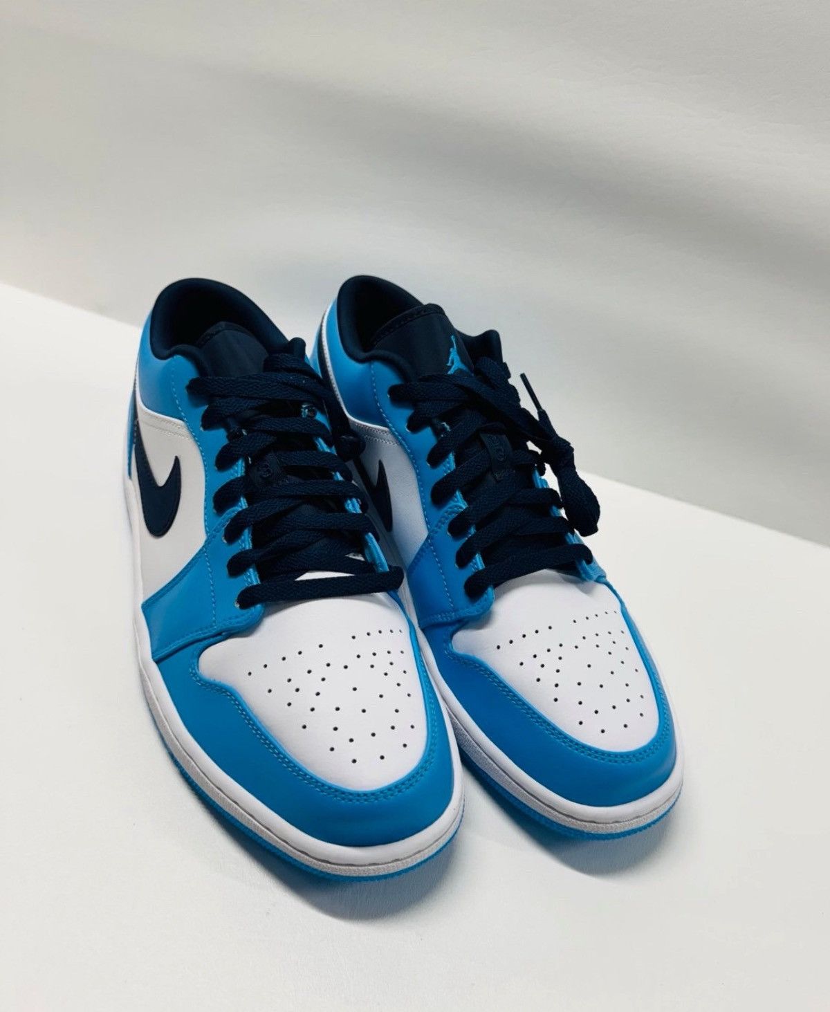Jordan Brand Nike Air Jordan 1 Low UNC 2021 Black University Blue White Size US 12.5 / EU 45-46 - 3 Thumbnail