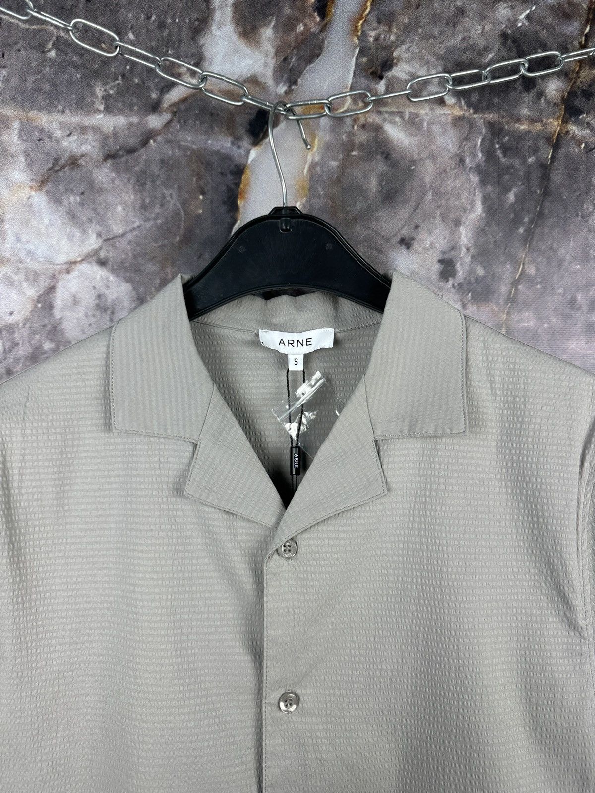 Other ARNE Men’s Textured Short Sleeve Button Shirt Beige Size US S / EU 44-46 / 1 - 4 Thumbnail