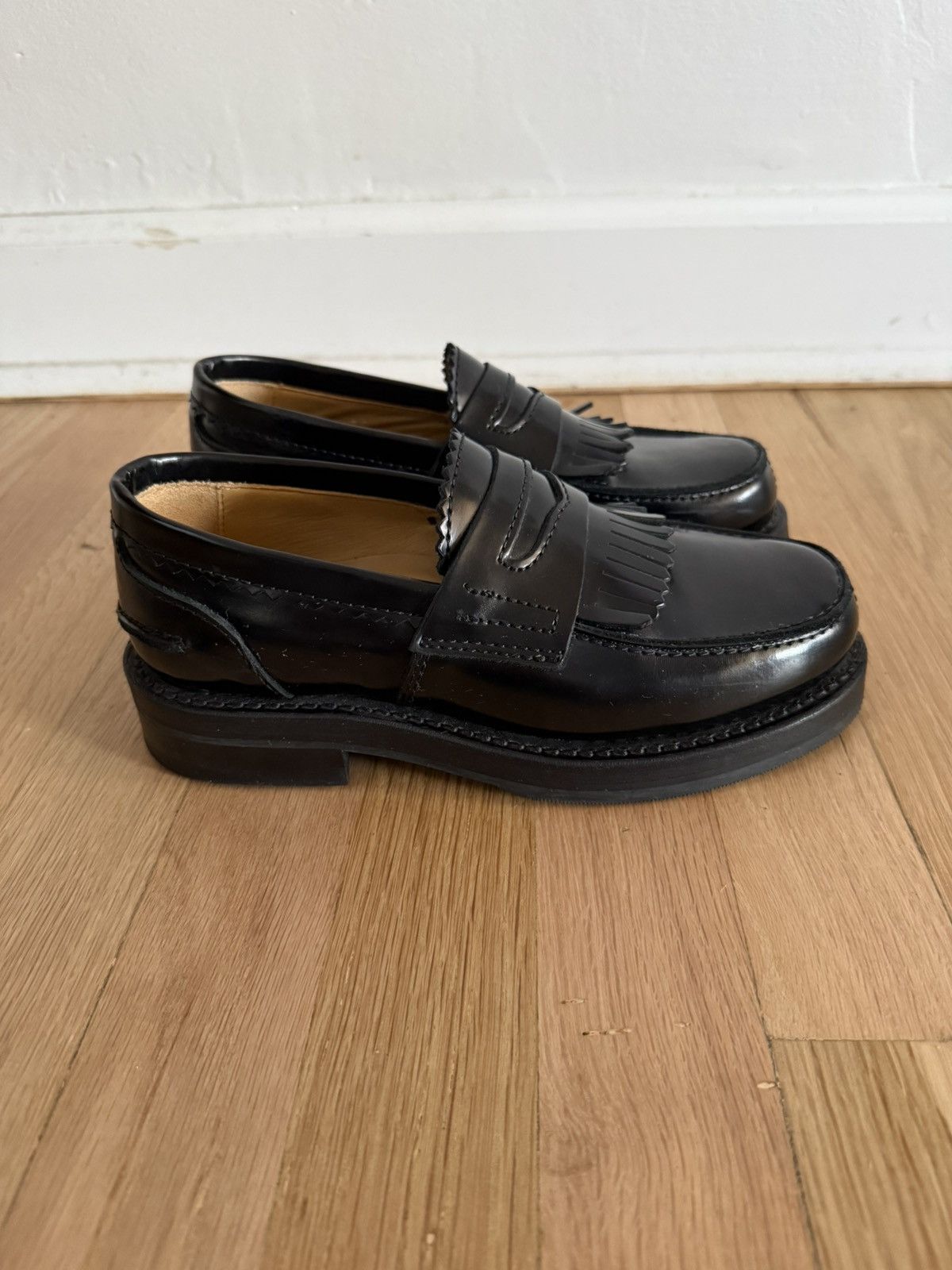 Our Legacy Loafers - Black Leather / Vibram Sole / Kiltie Fringe Size US 6 / IT 36 - 2 Thumbnail