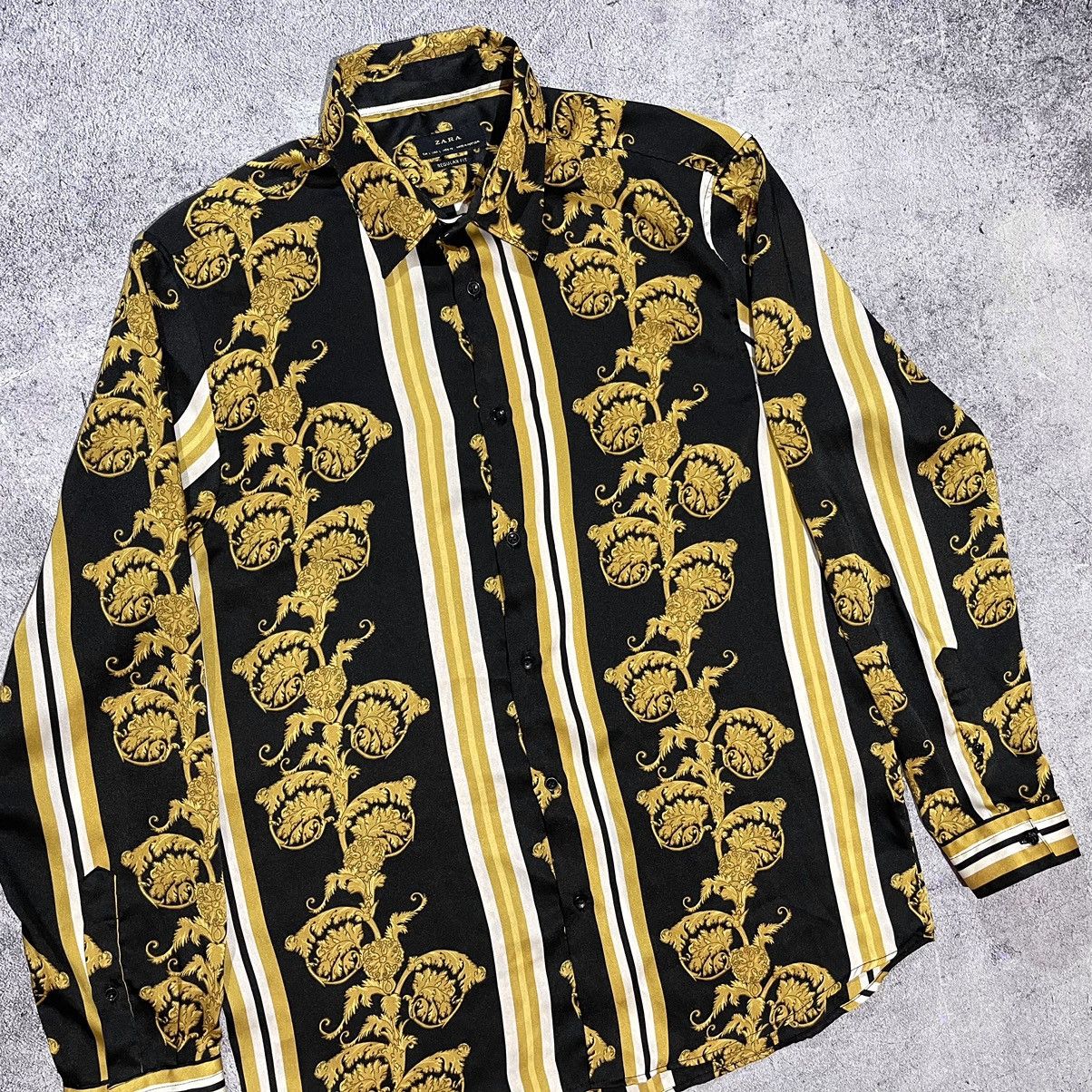 Versace × Vintage × Zara ❤️‍🔥 Vintage Versace Style ZARA Premium Shirt Medusa Size M - L Size US L / EU 52-54 / 3 - 3 Thumbnail