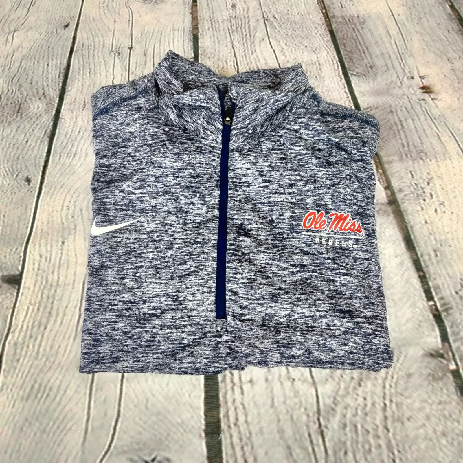 Nike Nike Dri-Fit Ole Miss Rebels Womans Lg 1/4 Zip Shirt Size L / US 10 / IT 46 - 9 Thumbnail