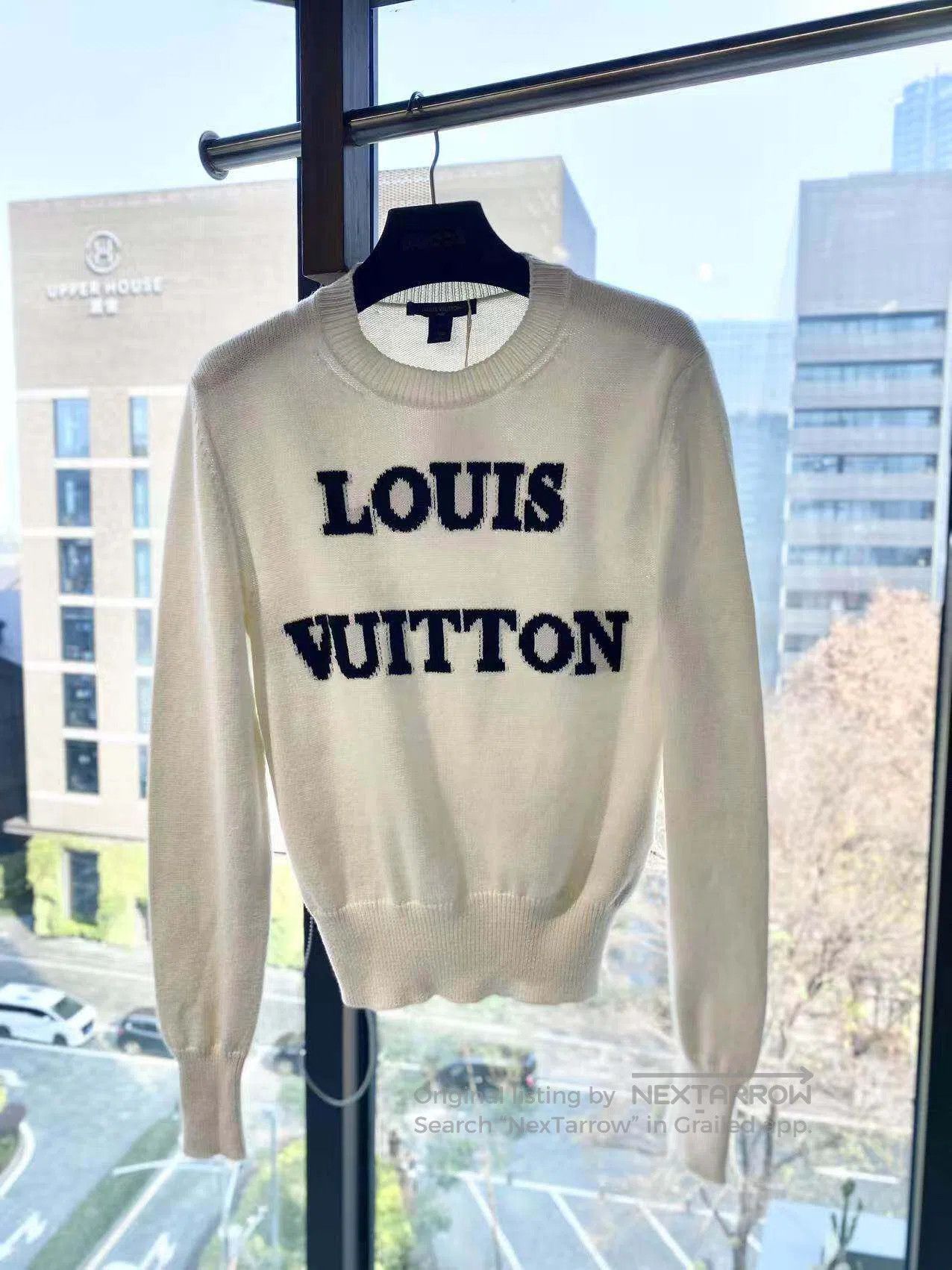 Louis Vuitton Louis Vuitton 23SS white letter knit pullover sweater| Size S / US 4 / IT 40 - 2 Thumbnail
