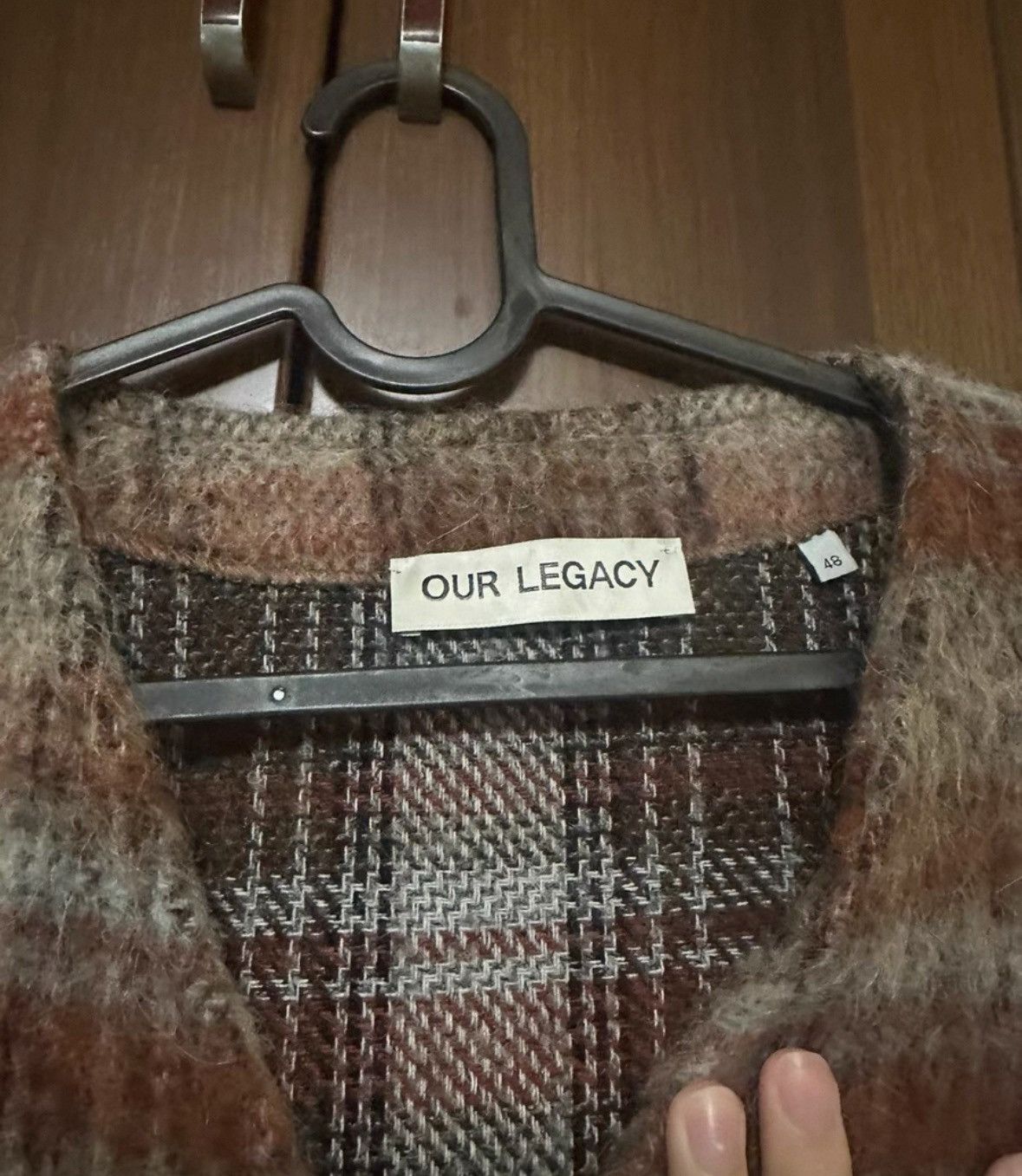 Our Legacy our legacyBrown plaid horsehair cardigan 2503-Nextarrow Size US M / EU 48-50 / 2 - 4 Thumbnail