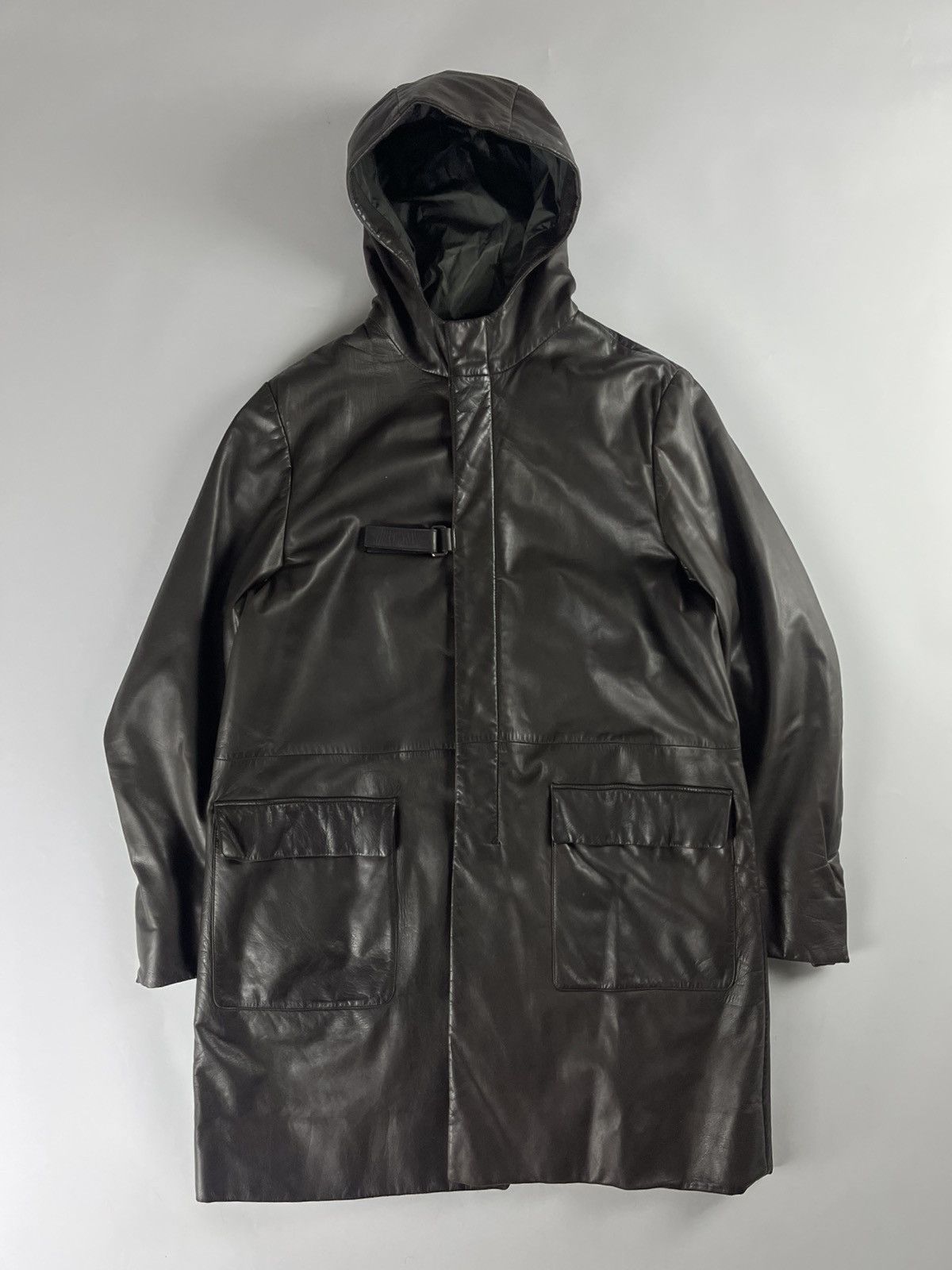 Prada Prada Belted Premium Leather Long Jacket FW 1999 Size US L / EU 52-54 / 3 - 1 Thumbnail