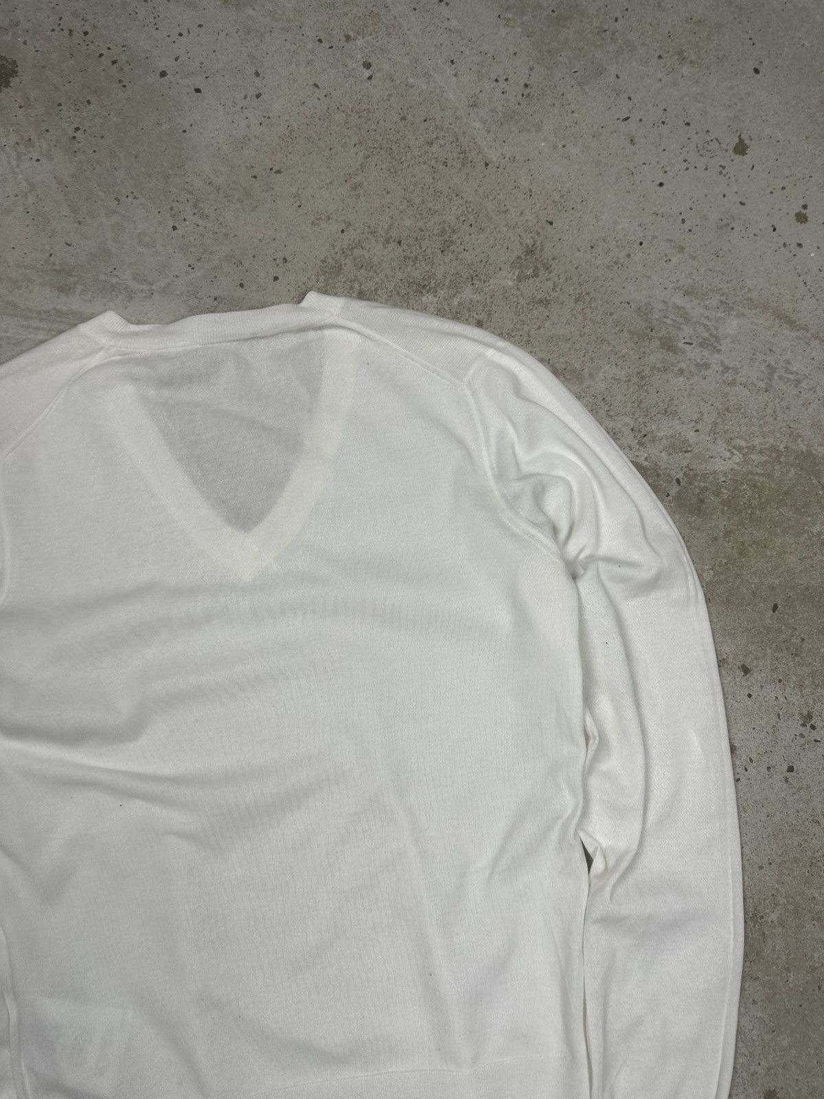 Dolce & Gabbana Dolce & Gabbana White V Neck Sweater Cotton Knit Jumper Size L / US 10 / IT 46 - 12 Thumbnail