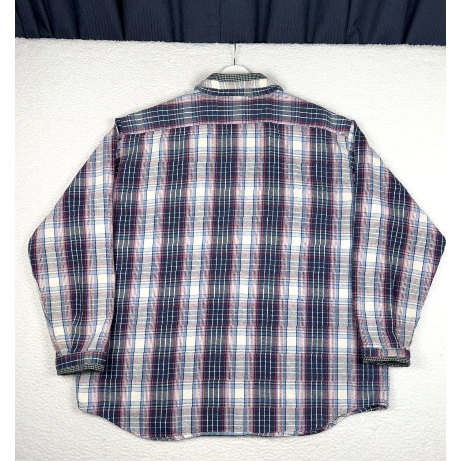 Vintage VINTAGE Five Brothers Plaid Button-Up Shirt Heavy Thick Blue Red White 2XL Mens Long Sleeve Button-Up Shirt - 2XL, Blue Red White, Vintage, Mens Size US XXL / EU 58 / 5 - 7 Thumbnail