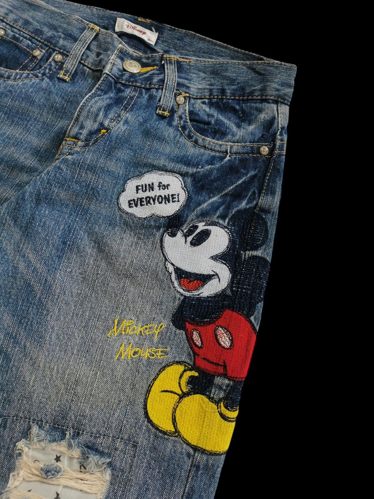 Mickey Mouse Disney Mickey Mouse Ripped Denim Pants Size US 29 - 7 Thumbnail