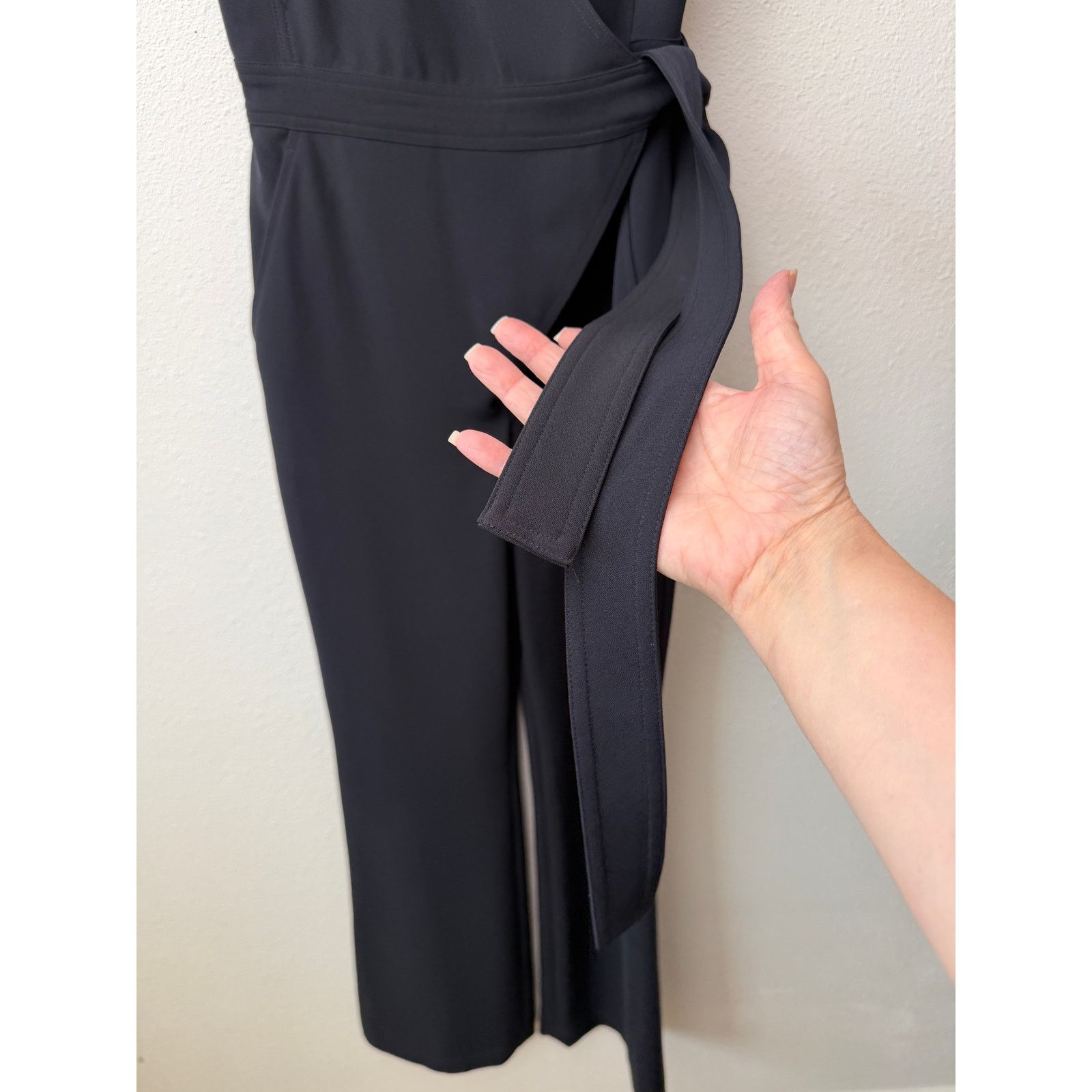 A.L.C. A.L.C. Wilder Black Wrap Flare Jumpsuit Womens 0 Size XS / US 0-2 / IT 36-38 - 8 Thumbnail