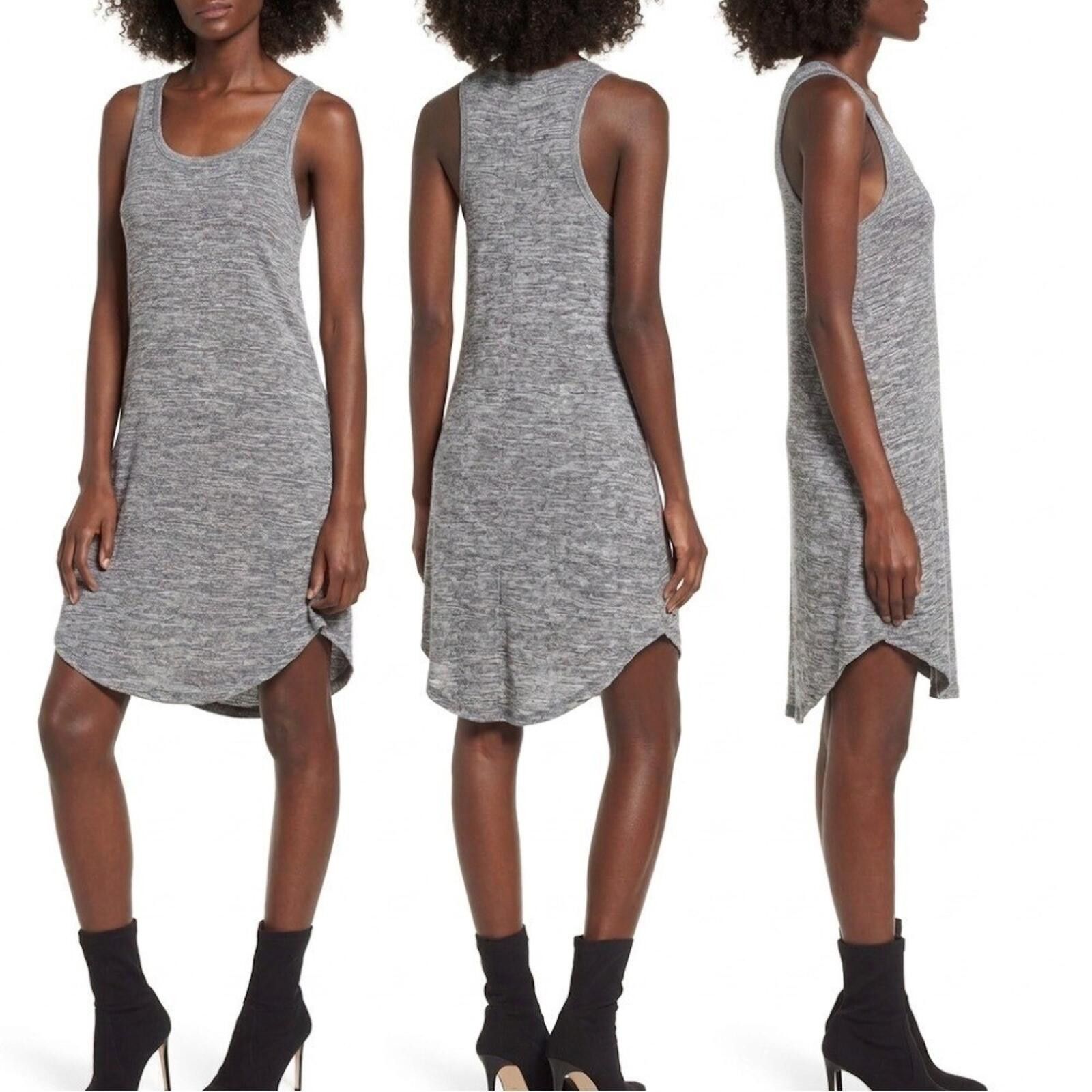 Leather Leith Gray Marled Sleeveless Dress S Soft Stretch Mini Shift Size S / US 4 / IT 40 - 1 Thumbnail