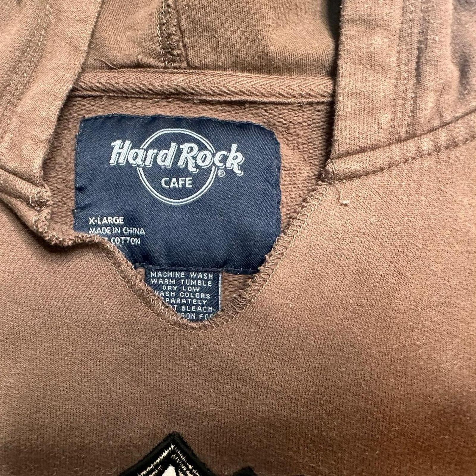 Hard Rock Cafe HardRock Unisex Embroidered Patch Vintage Hoodie Size XL Size US XL / EU 56 / 4 - 4 Thumbnail