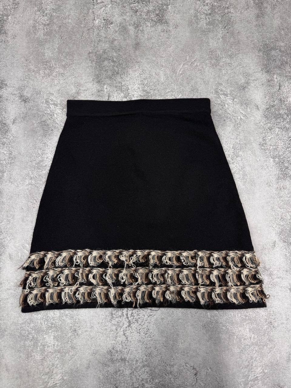 KUNA Kuna Women Baby Alpaca Skirt Black Fringe Size S Size 25" / US 0 / IT 36 - 1 Thumbnail