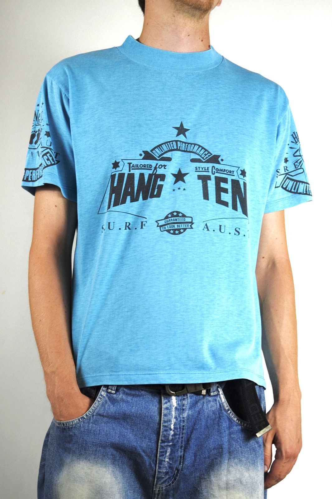 Hang Ten 90s Vintage Hang Ten Big Logo Surfing Australia Tee Size US M / EU 48-50 / 2 - 3 Thumbnail