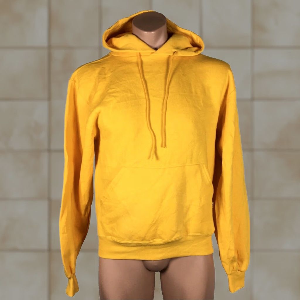 Russell Athletic VINTAGE Russell Athletic Hoodie Mens Size S Yellow Goldenrod Blank Sweatshirt Crew Neck 90s Athletic Track Size US S / EU 44-46 / 1 - 1 Thumbnail