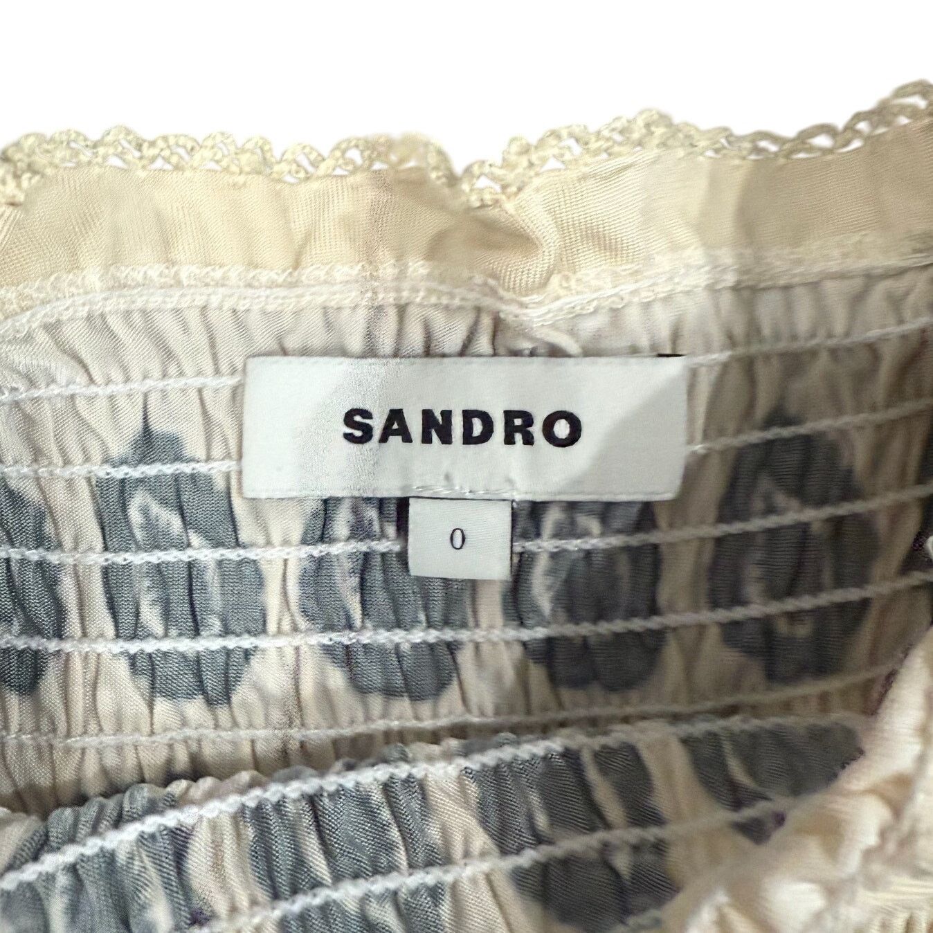 Sandro Sandro Ramatuelle Top in Cream/Green, Size US 0 Size XS / US 0-2 / IT 36-38 - 5 Thumbnail