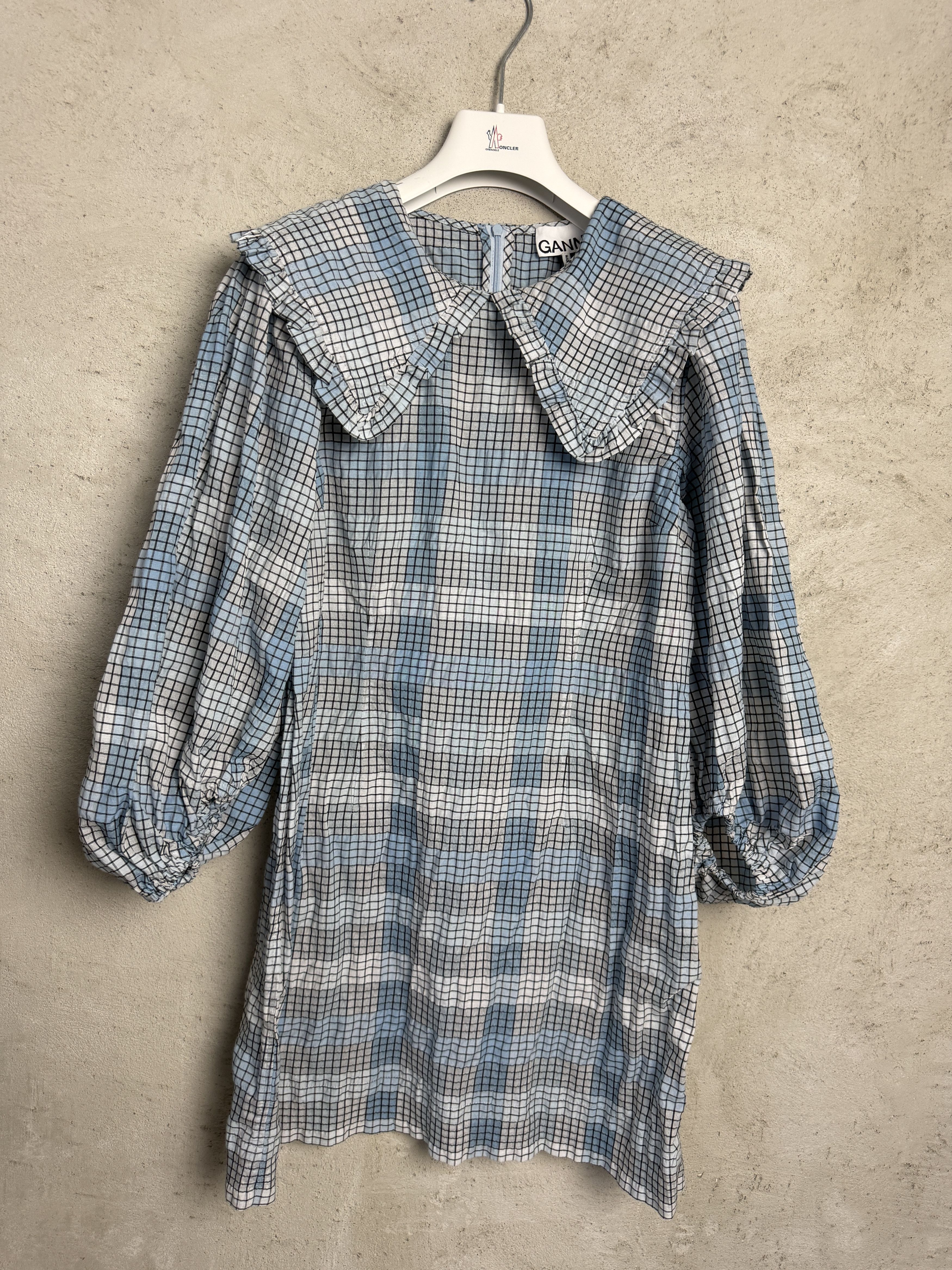 Ganni Ganni Seersucker Check Mini dress blue casual scandi Size M / US 6-8 / IT 42-44 - 1 Thumbnail