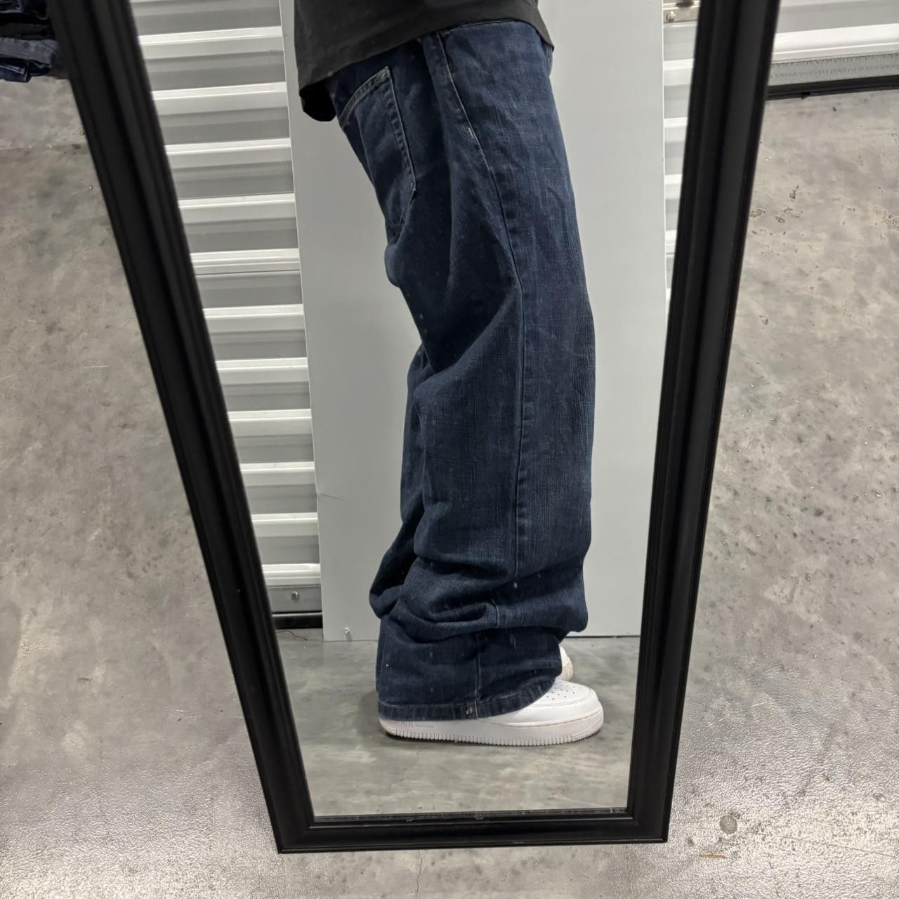 Japanese Brand × Vintage Crazy Vintage Y2K/2000s Baggy Dark Wash Skater Bootcut Denim Jeans! Size US 40 / EU 56 - 2 Thumbnail