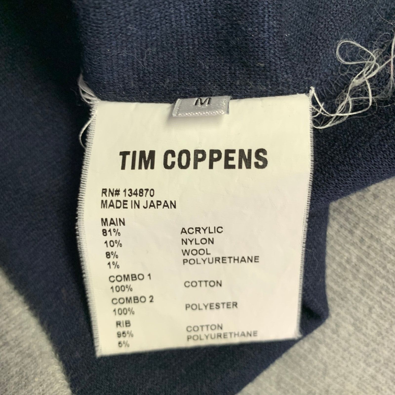 Tim Coppens M Navy Grey Mixed Fabrics Acrylic Blend Sweatshirt Size US M / EU 48-50 / 2 - 6 Thumbnail
