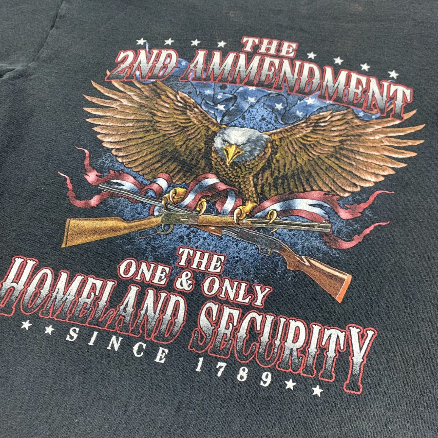 Vintage VINTAGE Second Amendment Security T Shirt Adult M Black USA 90s Mens Size US M / EU 48-50 / 2 - 2 Thumbnail