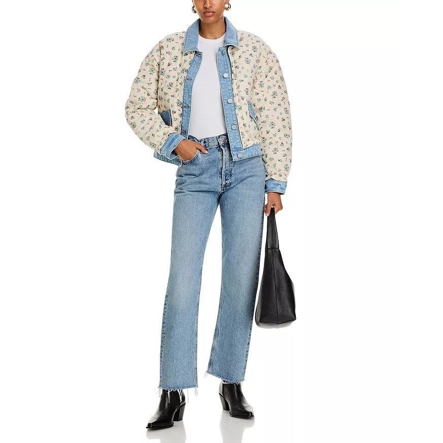 BLANKNYC BlankNYC Women Ivory Floral Oversize Bomber Jacket Size XS Size XS / US 0-2 / IT 36-38 - 7 Thumbnail