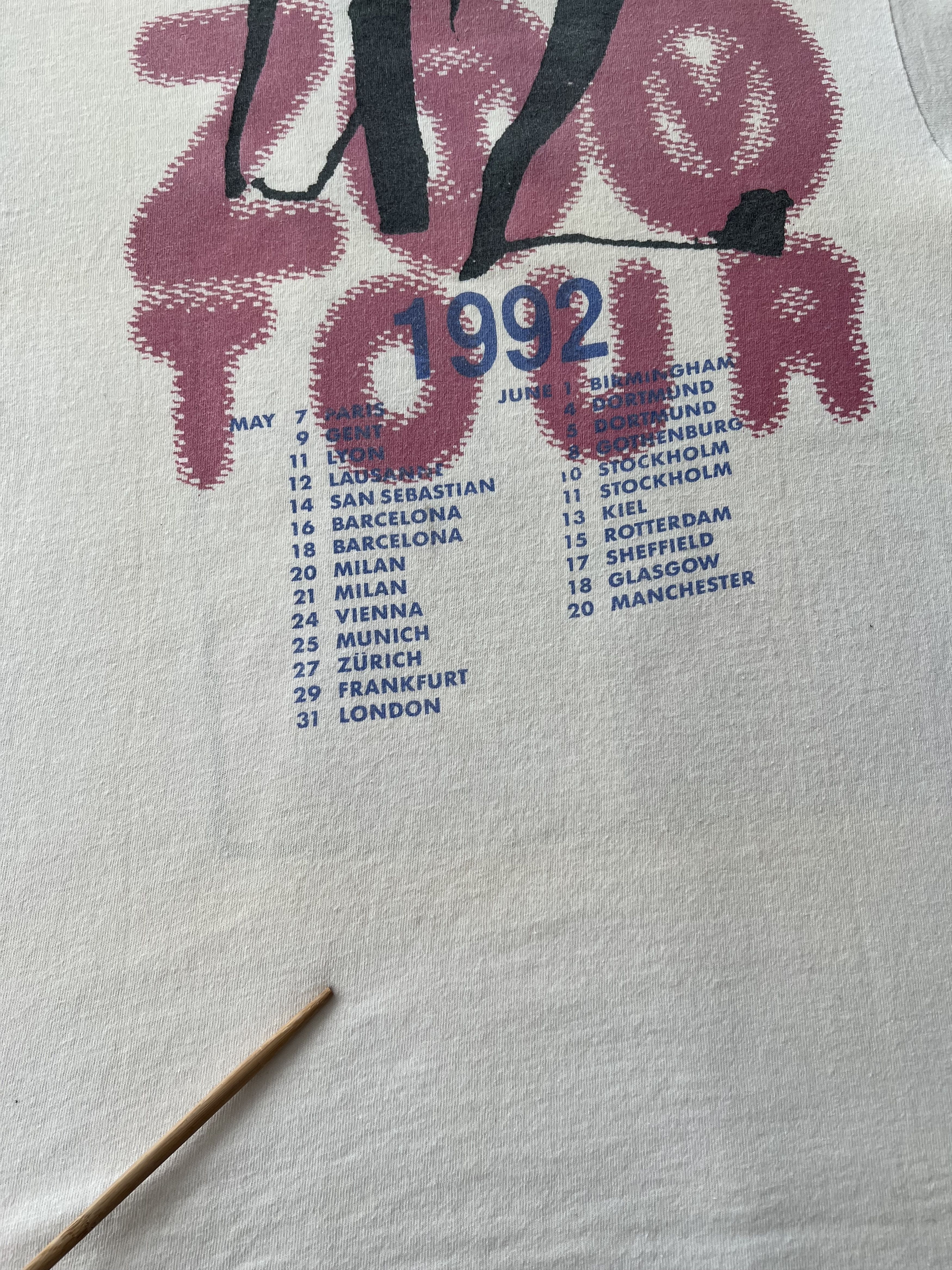 Band Tees Vintage 1992 U2 Zoo Tour White T-shirt Size US L / EU 52-54 / 3 - 21 Thumbnail