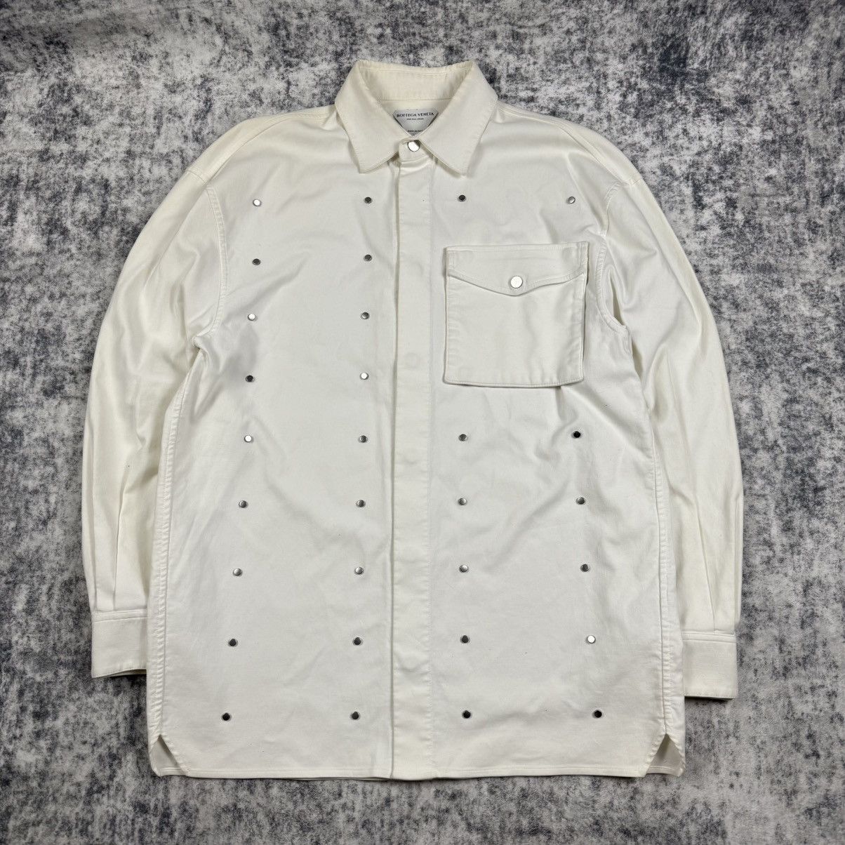 Bottega Veneta Bottega Veneta Oversized Embellished Button Up Shirt Jacket Size US L / EU 52-54 / 3 - 1 Thumbnail