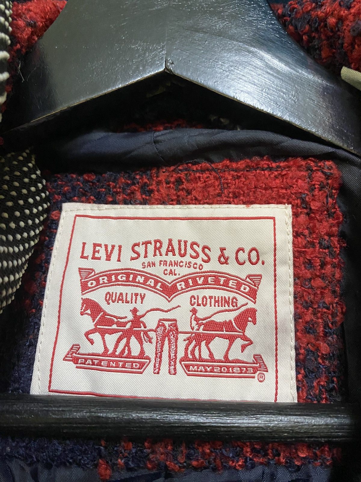 Levi's VINTAGE Y2K LEVIS DOUBLE BREASTED RED CHECKER COAT Size US M / EU 48-50 / 2 - 6 Thumbnail