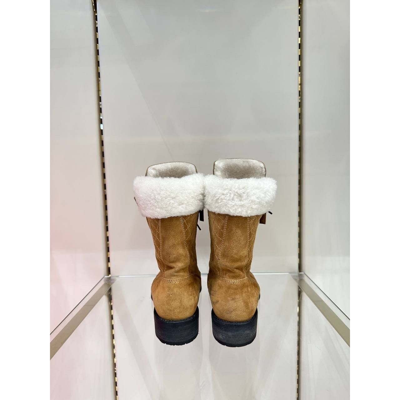 Chanel CHANEL 2012 Brown Suede Mid-Calf Combat Boots Size 38.5 Size US 7.5 / IT 37.5 - 3 Thumbnail