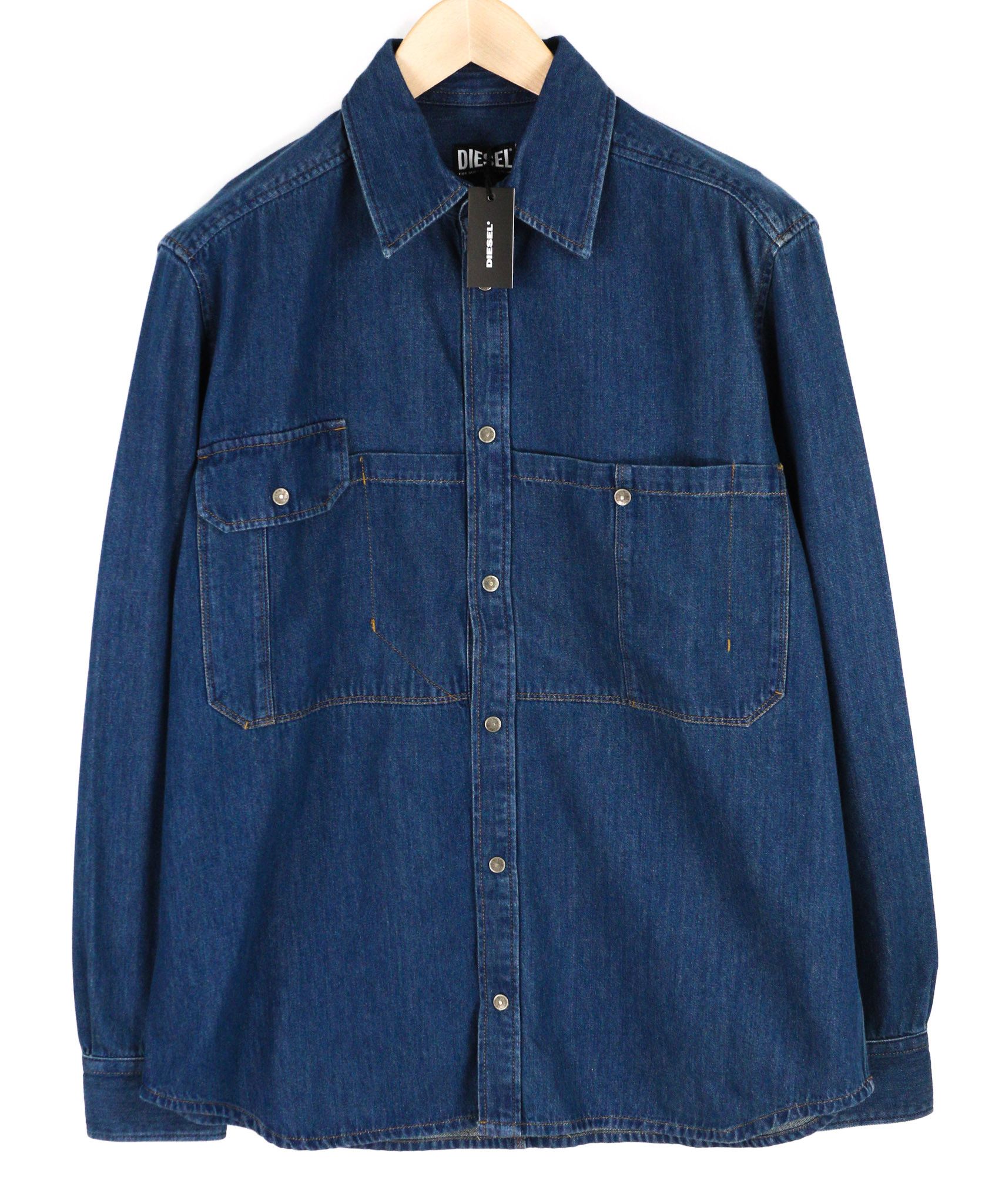 Diesel D-MILLY-SP L Denim Blue Spread Collar 40506 Size US L / EU 52-54 / 3 - 1 Thumbnail