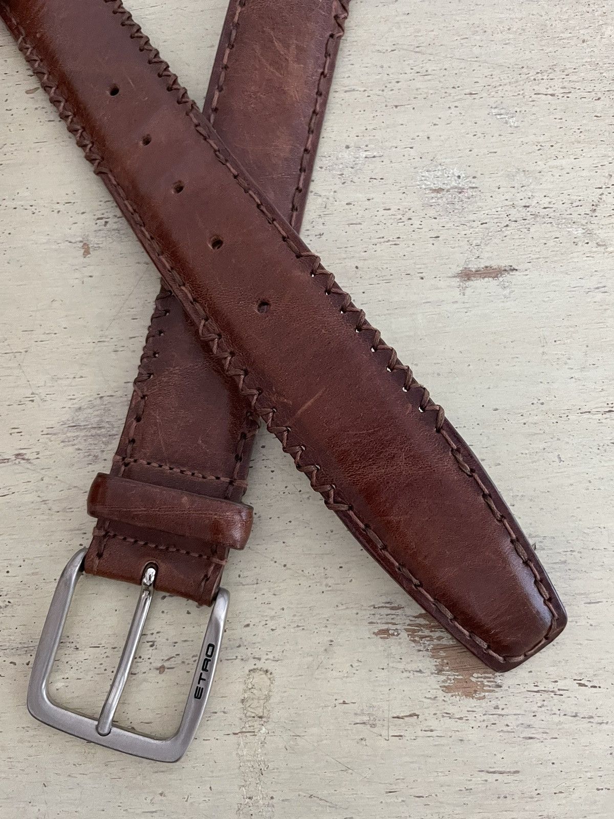 Etro Leather Belt Size 40 - 1 Thumbnail