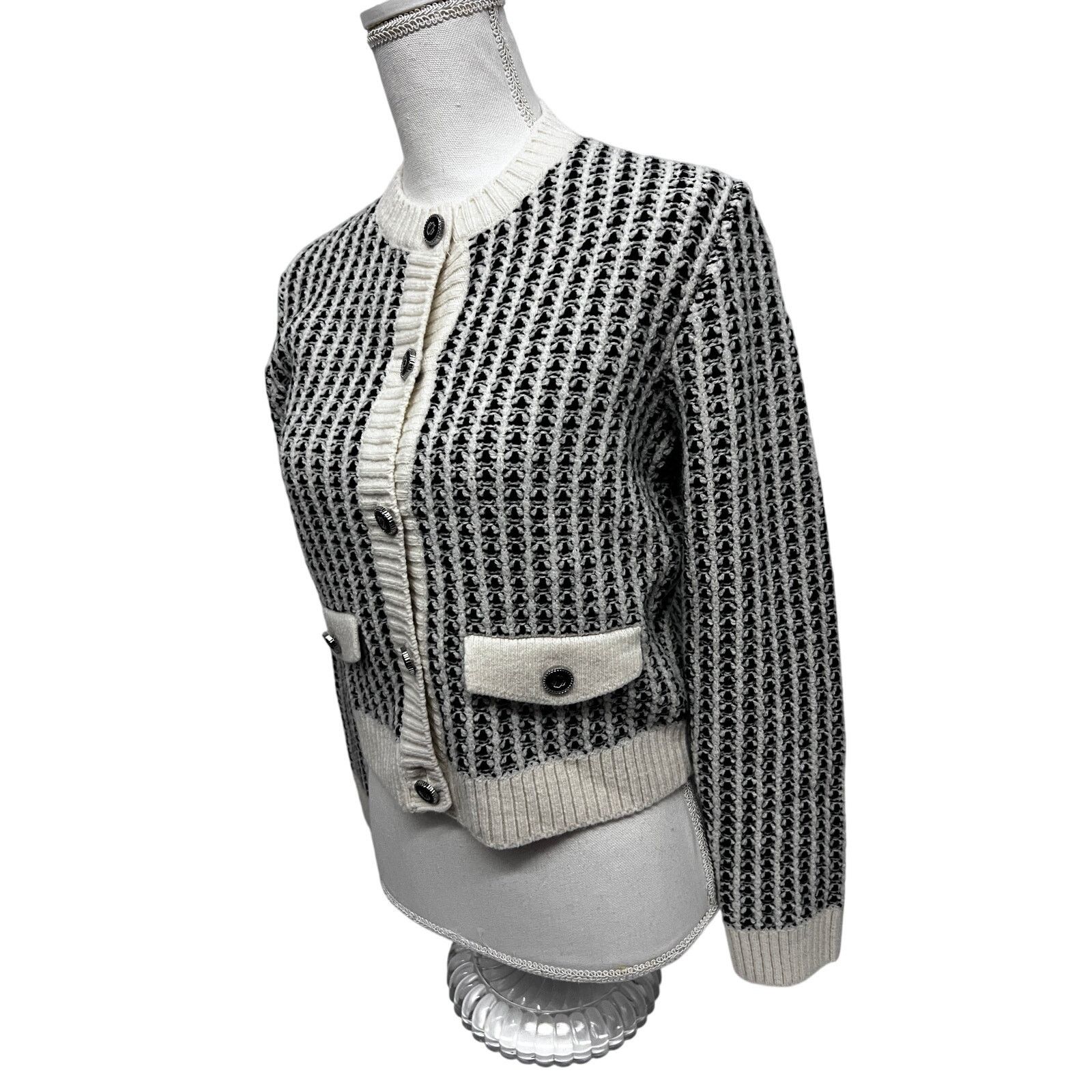 Maje Maje Vintage Wool Striped Button Up Sweater Cardigan XS Size XS / US 0-2 / IT 36-38 - 3 Thumbnail