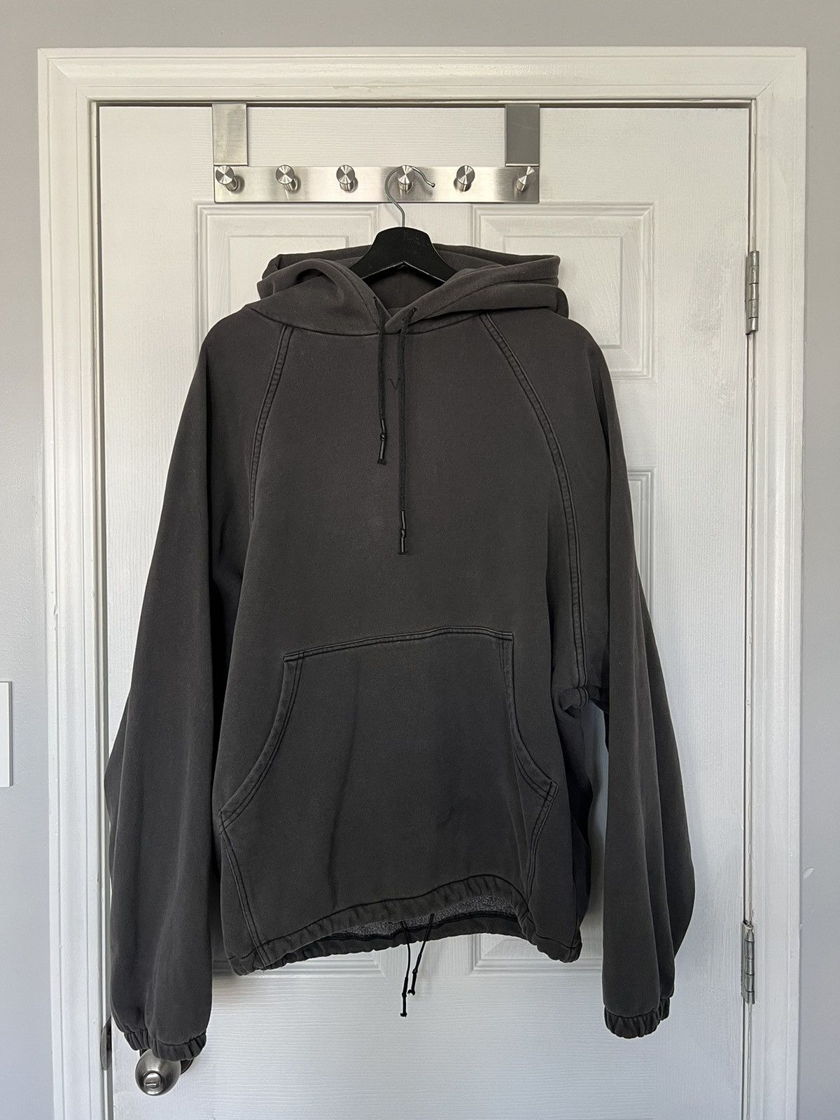 Image of Whoisjacov Jacov Oversized Raglan Hoodie in Grey, Men's (Size Medium)