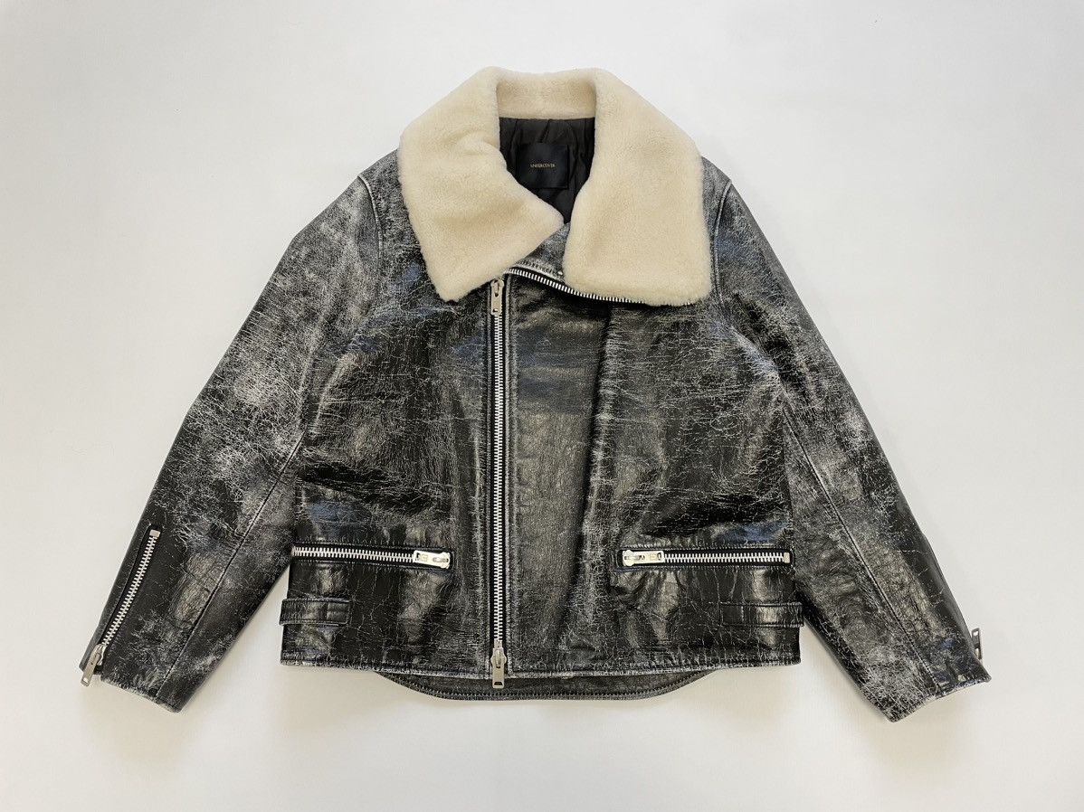 Undercover Shearling Collar Cracked Leather Jacket Size US M / EU 48-50 / 2 - 22 Thumbnail