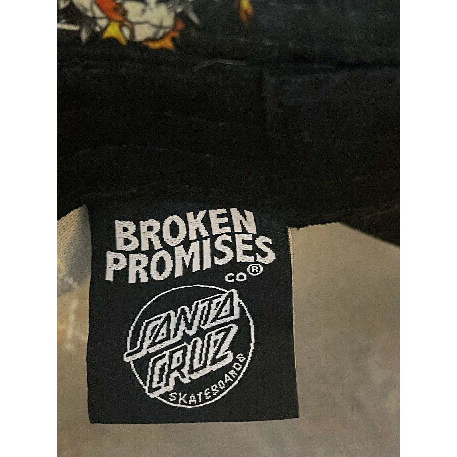 Santa Cruz Skateboards Santa Cruz Bucket Hat Black Broken Promises Flames Skull NWT Size ONE SIZE - 5 Thumbnail