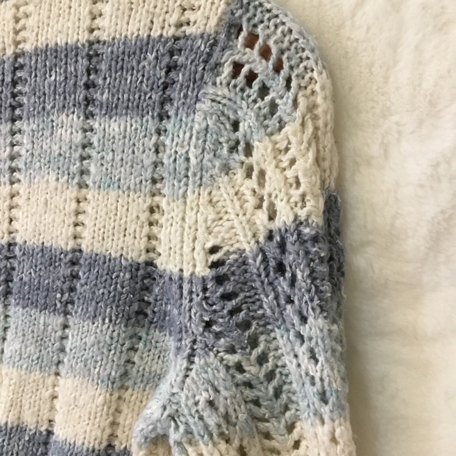 Gap GAP Blue and White Striped Knit Sweater Top Size S / US 4 / IT 40 - 9 Thumbnail