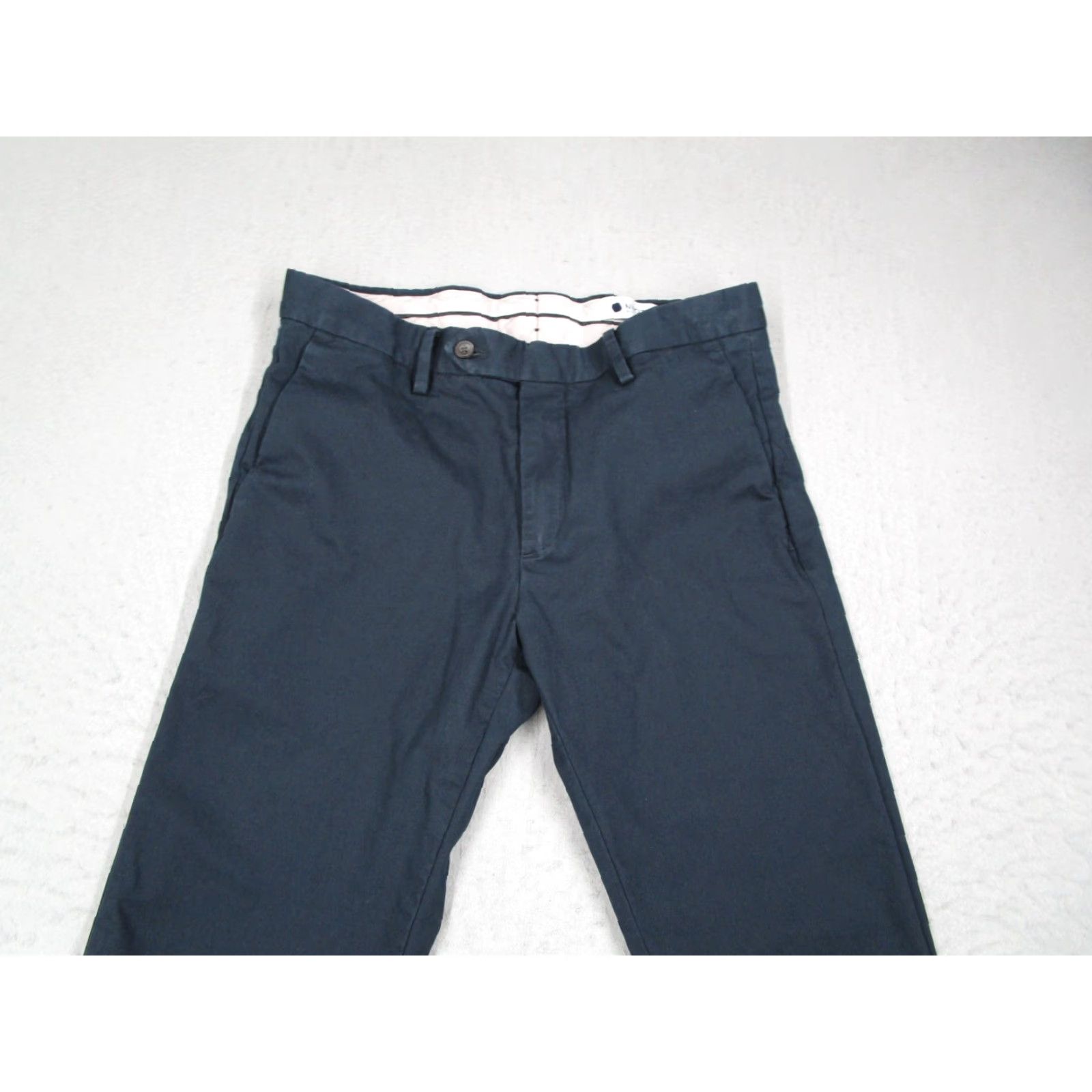 Vintage VINTAGE No Nationality Men's Slim Chino Pants 29 Blue Cotton Blend Casual Work Travel Size US 29 - 2 Thumbnail