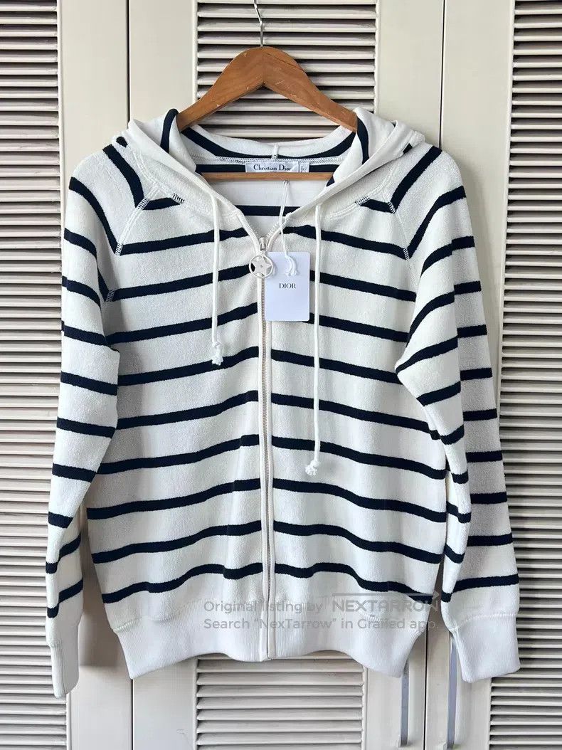 Dior Dior Black and white striped hooded cardigan coat Size XS / US 0-2 / IT 36-38 - 2 Thumbnail