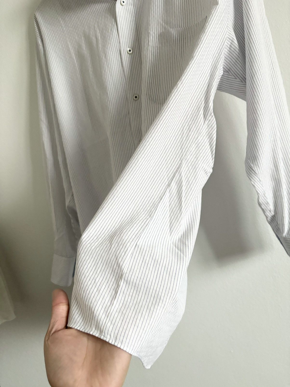 Kansai Yamamoto Kansai Button Up Shirt long Sleeve (white and blue color) Size US XL / EU 56 / 4 - 4 Thumbnail