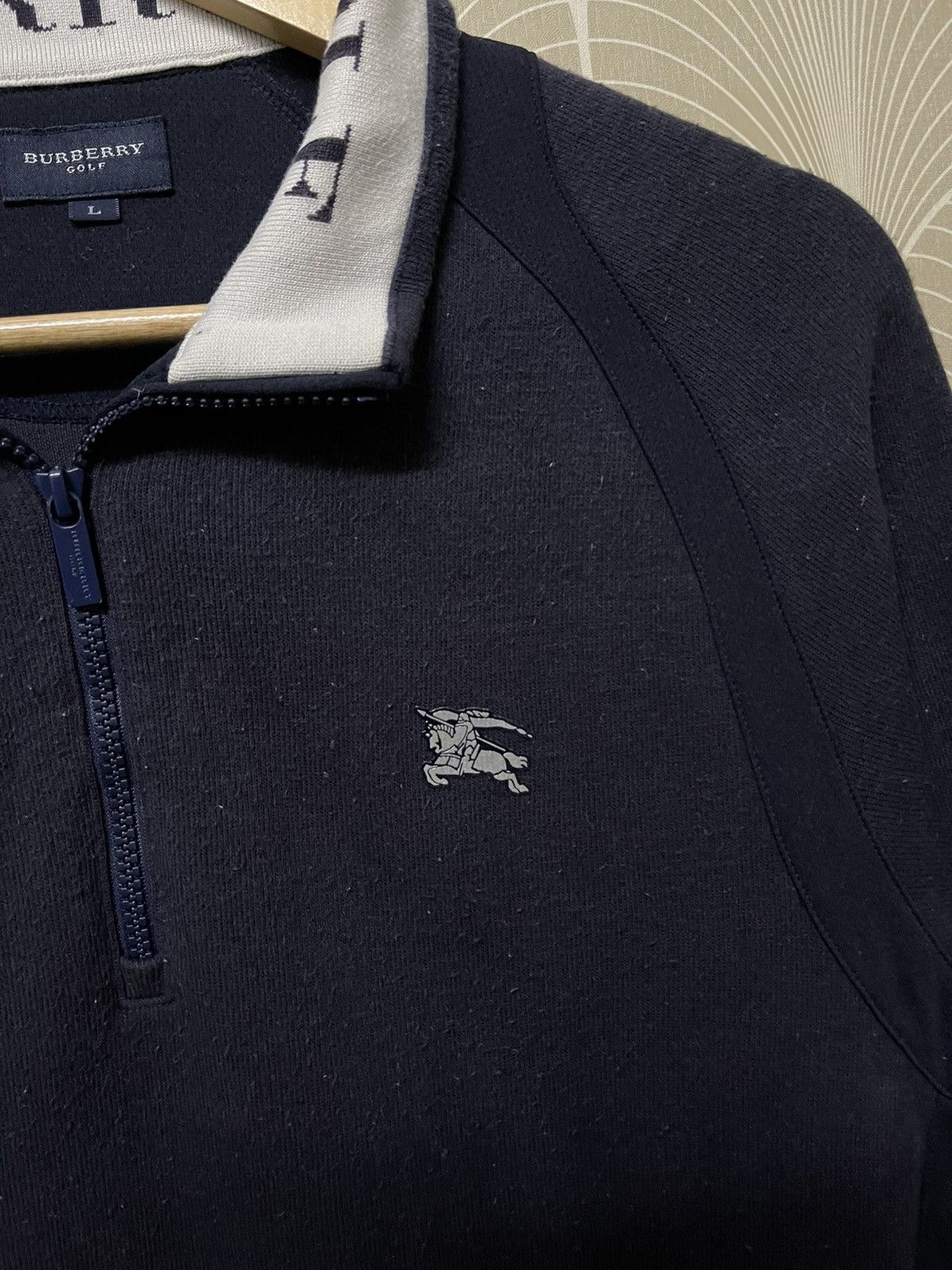 Burberry × Japanese Brand × Vintage 90s BURBERRY GOLF HALF ZIPPER SPELL OUT COLLAR RARE Size US L / EU 52-54 / 3 - 6 Thumbnail