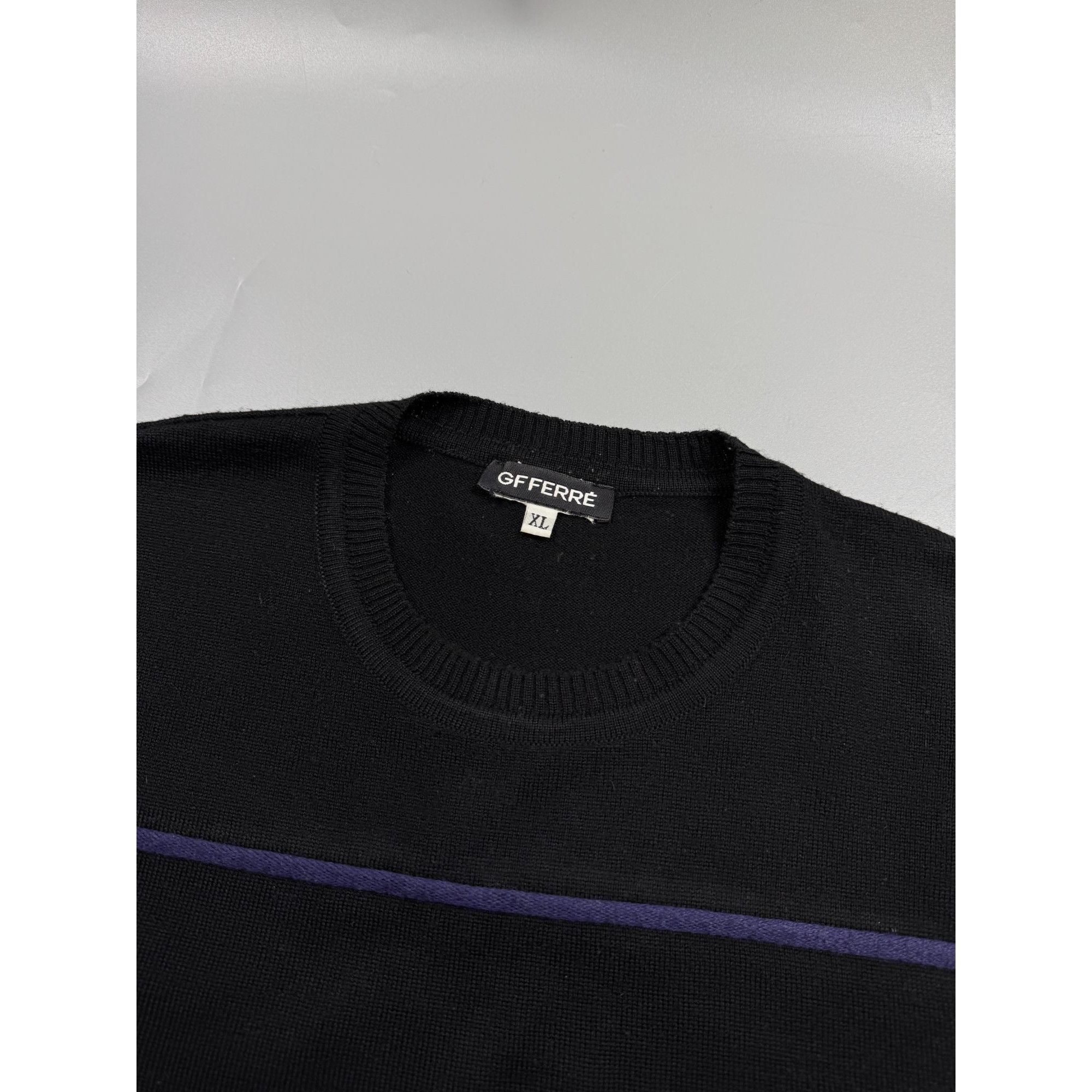 Gianfranco Ferre Vintage Gianfranco Ferre Knit Purple Stripe Sweater (YG022) Size US XL / EU 56 / 4 - 4 Thumbnail