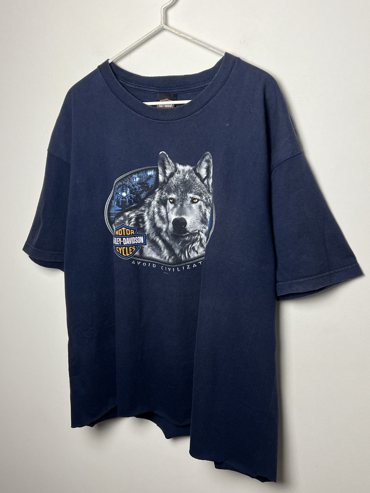 Harley Davidson AVOID CIVILIZATION harley davidson y2k crop oversized shirt Size US L / EU 52-54 / 3 - 2 Thumbnail