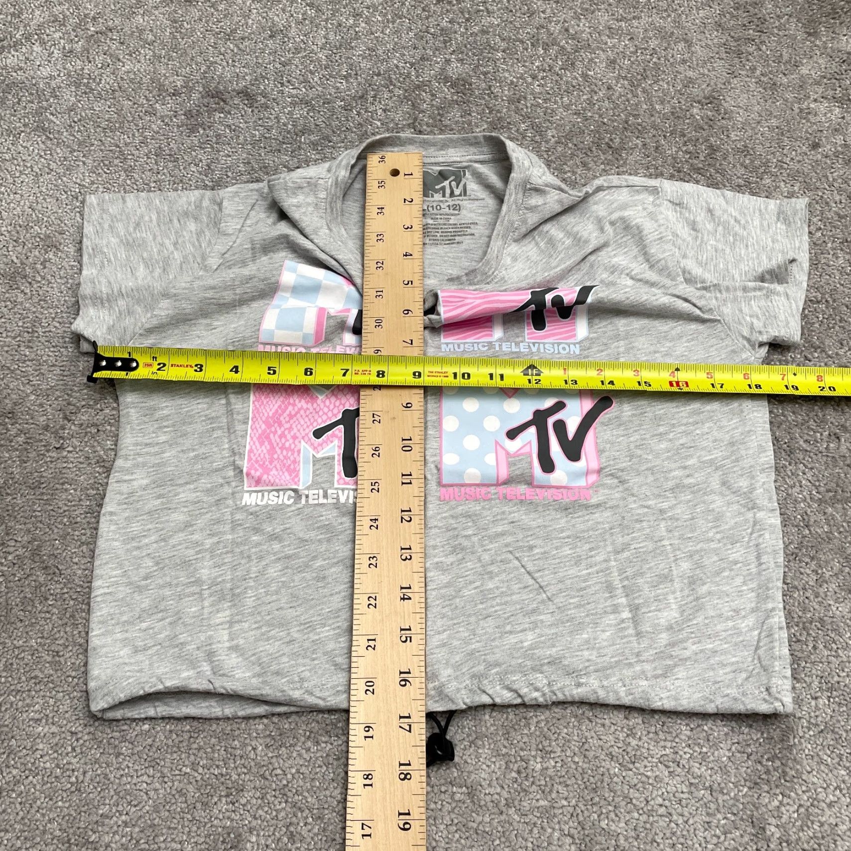 Vintage MTV Graphic T-Shirt Girls Large Gray Crew Neck Short Sleeve Casual Music Tee Top Size L / US 10 / IT 46 - 6 Thumbnail