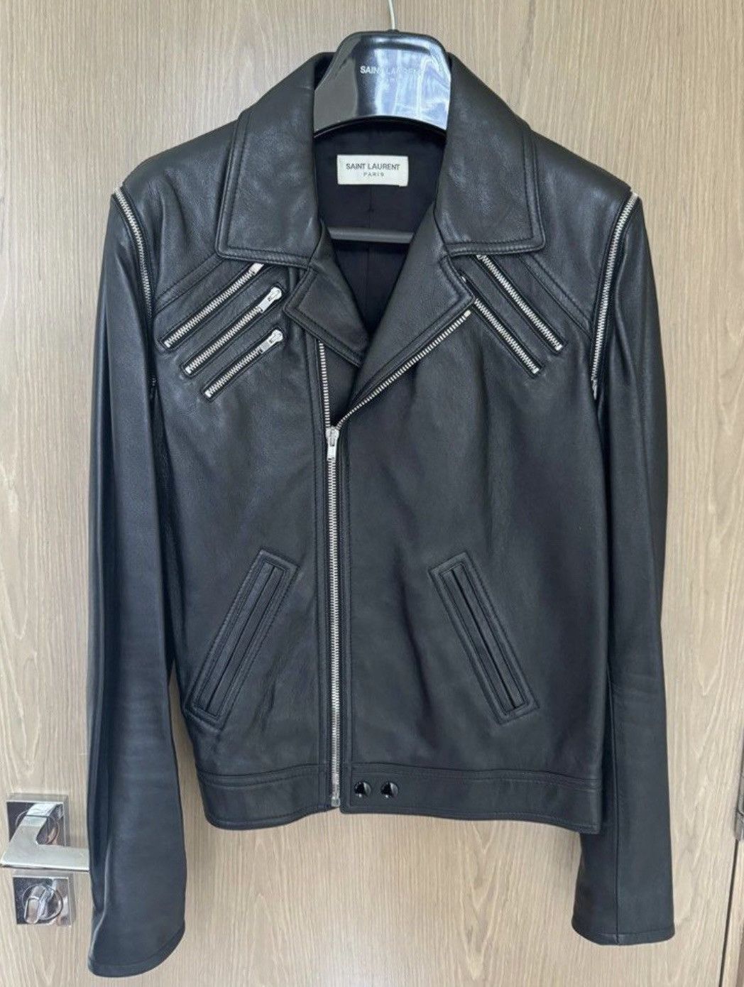 Hedi Slimane × Saint Laurent Paris 15FW 5 Zips Detachable Sleeve Leather  Jacket sz44 | Grailed