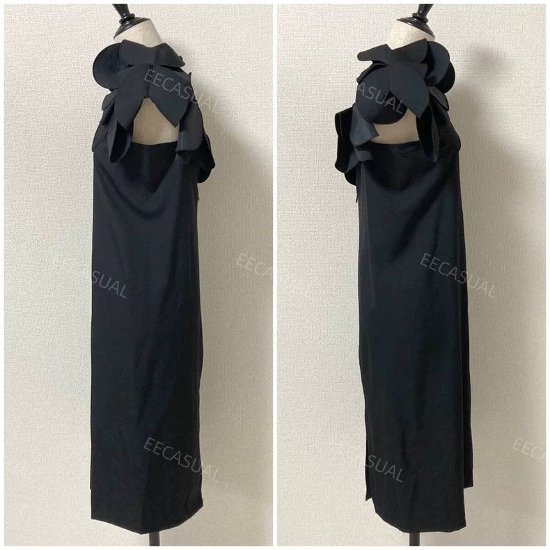 Comme des Garcons Comme Des Garcons Black dimensional petal-neck wool dress Size XS / US 0-2 / IT 36-38 - 2 Thumbnail
