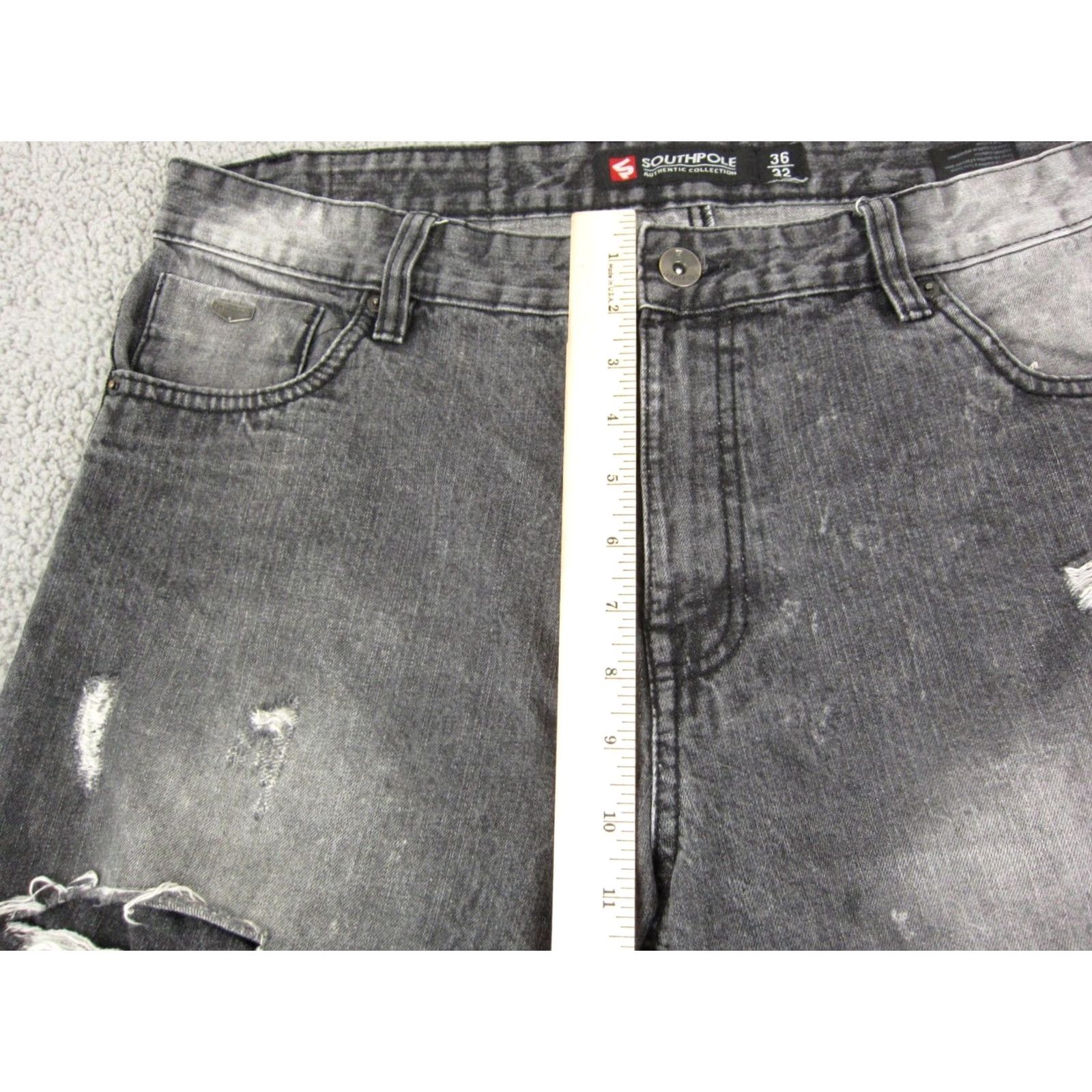 Southpole VINTAGE Southpole Jeans Mens Regular Black 30x32 Distressed Denim Tapered 5-Pocket Y2K Size US 36 / EU 52 - 6 Thumbnail