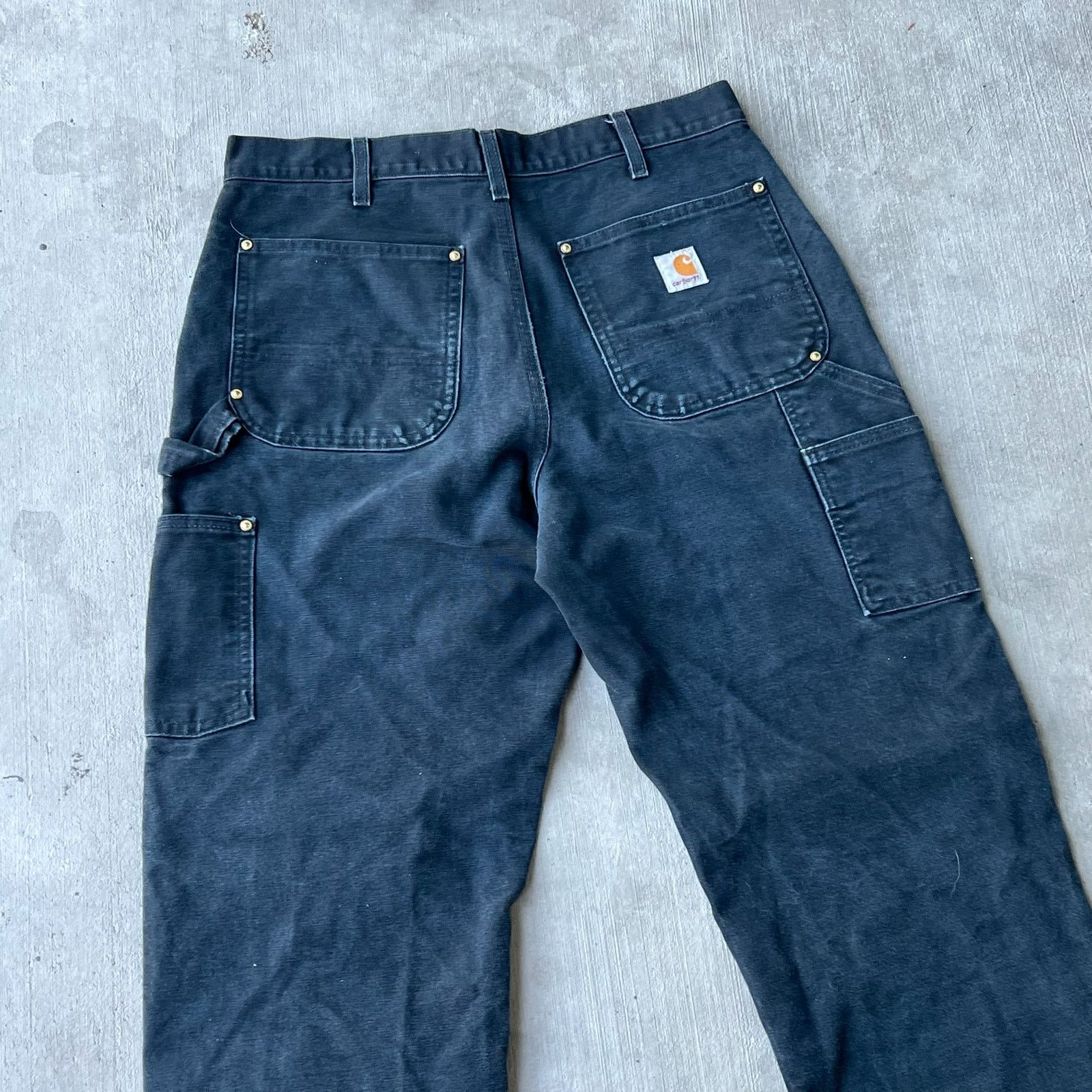 Carhartt × Vintage Carhartt faded black double knee work wear carpenter pants Size US 31 - 6 Thumbnail