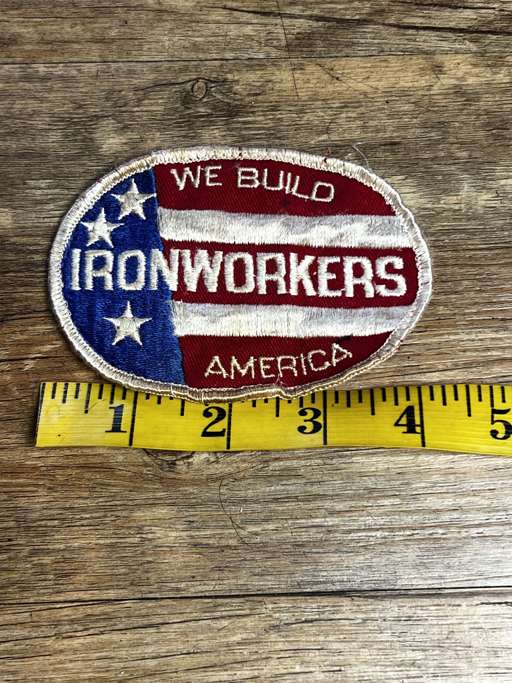 Vintage Vintage 1970's "We Build America" Ironworkers Union Patch Size ONE SIZE - 3 Thumbnail