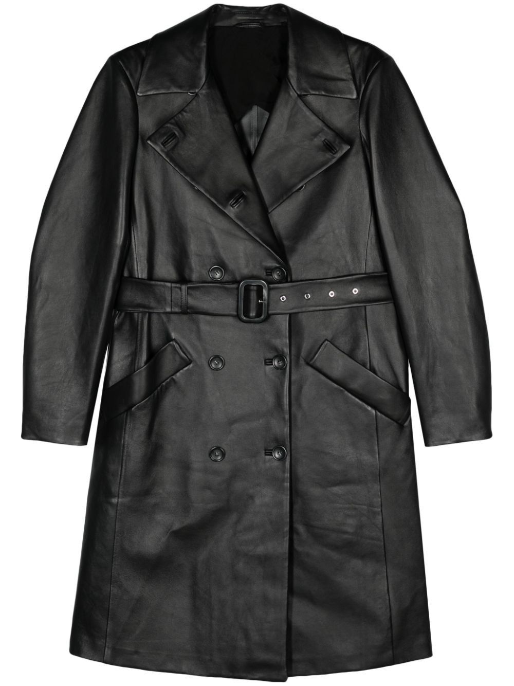 Sportmax LEATHER BELTED COAT Size S / US 4 / IT 40 - 1 Thumbnail