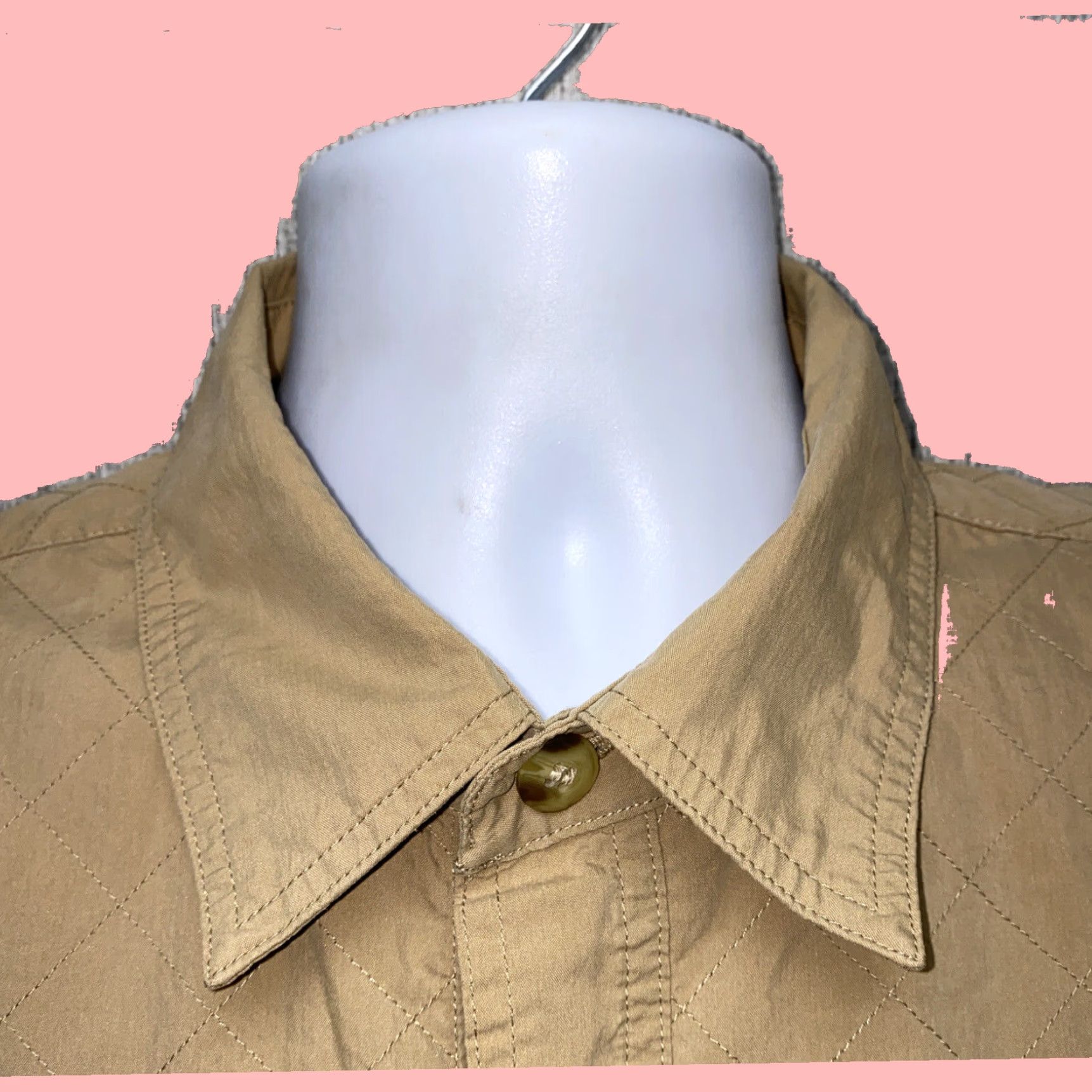 Vintage TravelSmith Men's Beige Cotton/Nylon Long Sleeve Fishing Shirt XL Button-Down Collar Size US XL / EU 56 / 4 - 3 Thumbnail