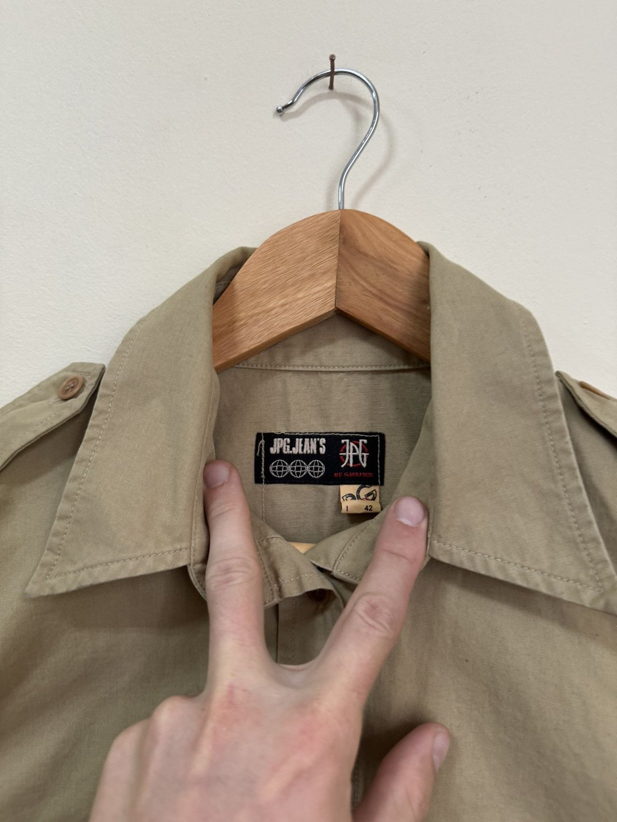 Jean Paul Gaultier × Vintage Jean Paul Gaultier JPG 90s military style denim shirt Size M / US 6-8 / IT 42-44 - 8 Thumbnail